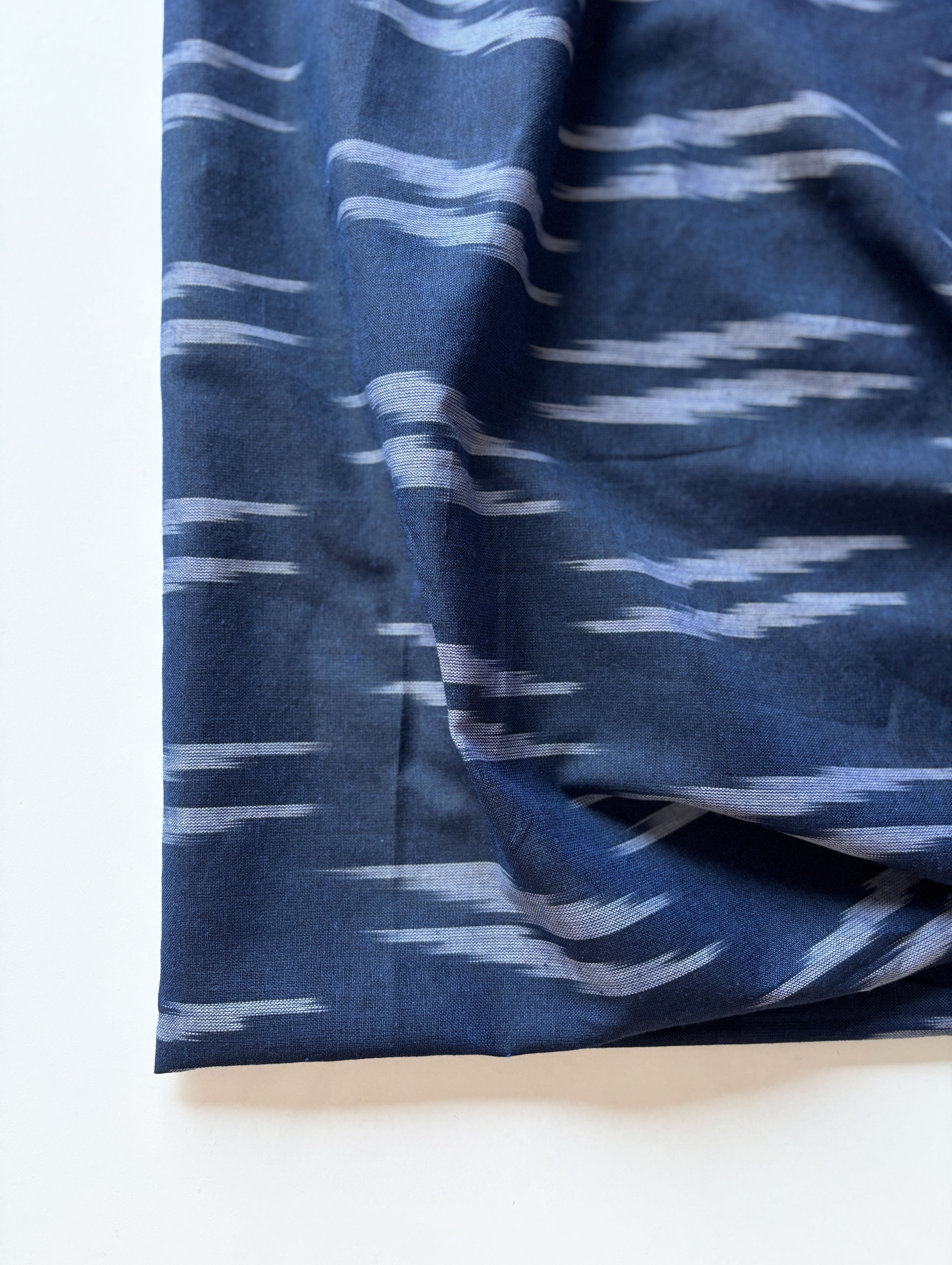 Navy Blue Ikat Cotton Fabric