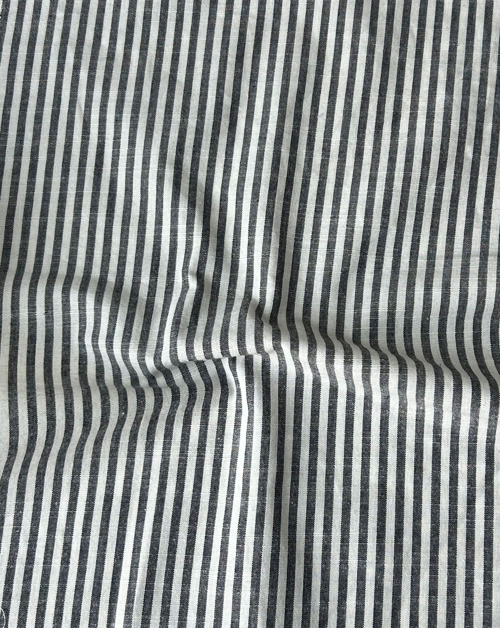 Cotton 30s*20s slub Yarn Dyed Black Stripe Fabric 56"