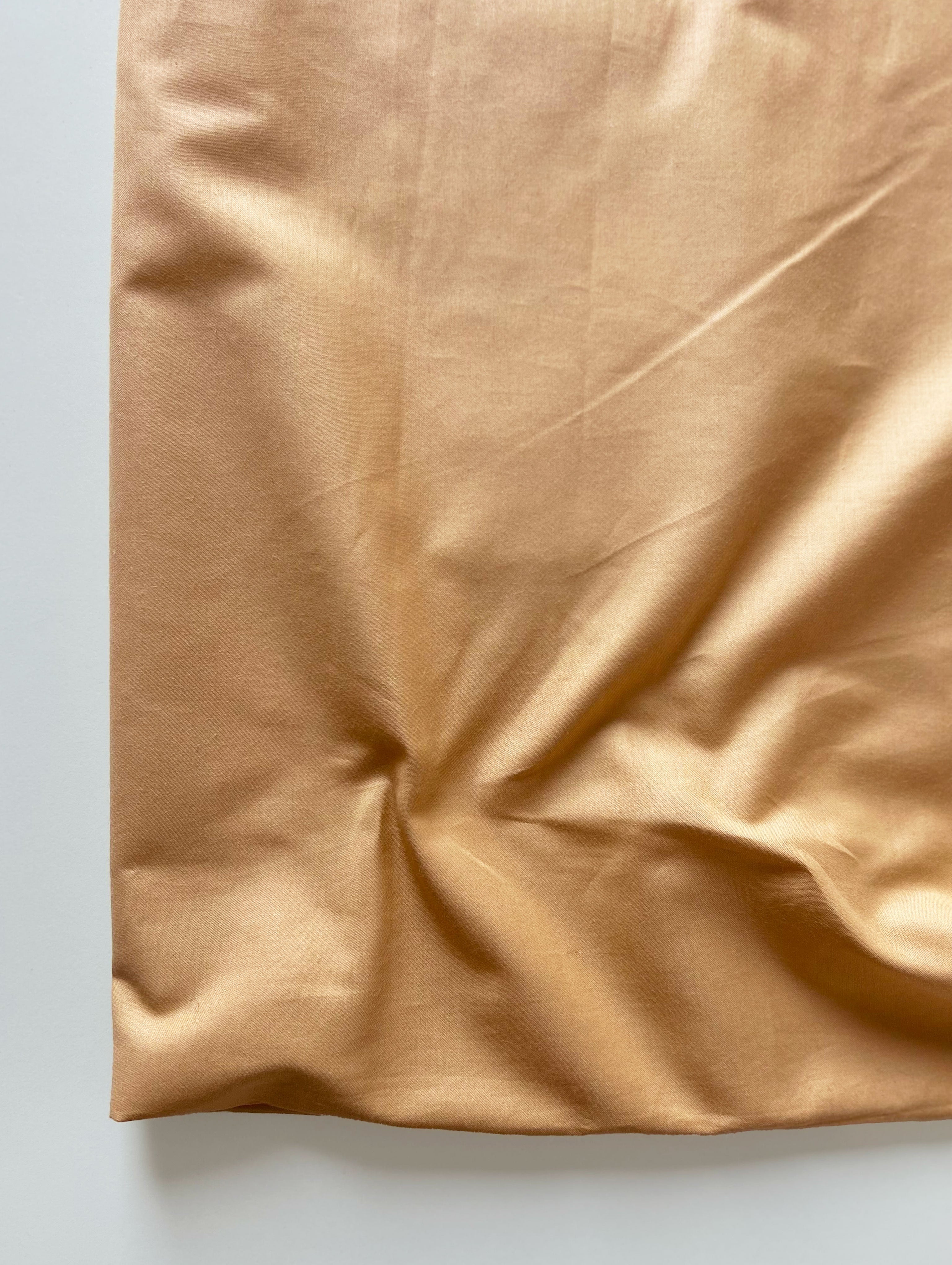 Deep Cream Giza Cotton Satin Fabric 57"