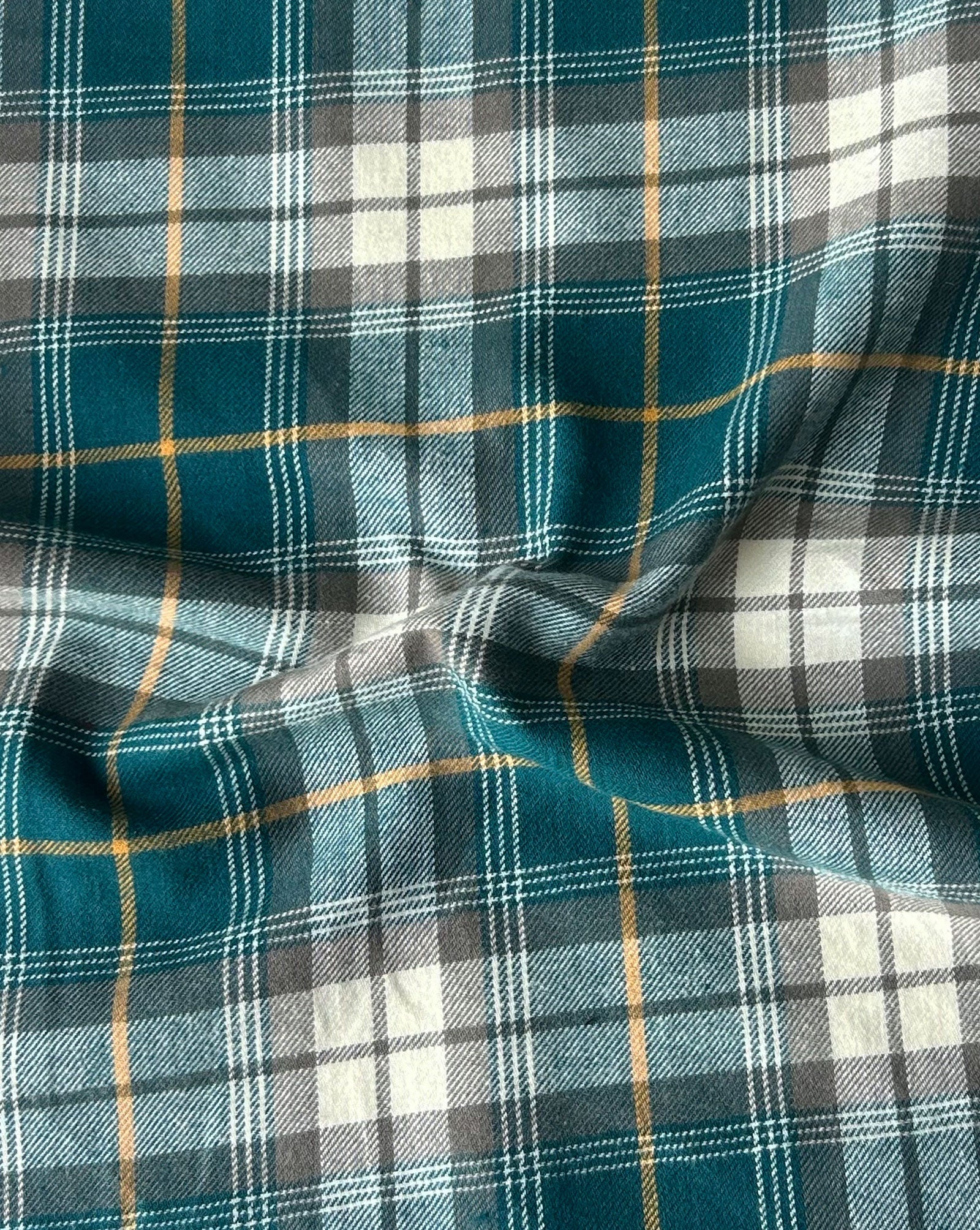 Deep Teal Cotton Y/D Twill Single Side Brushed Fabric 56"