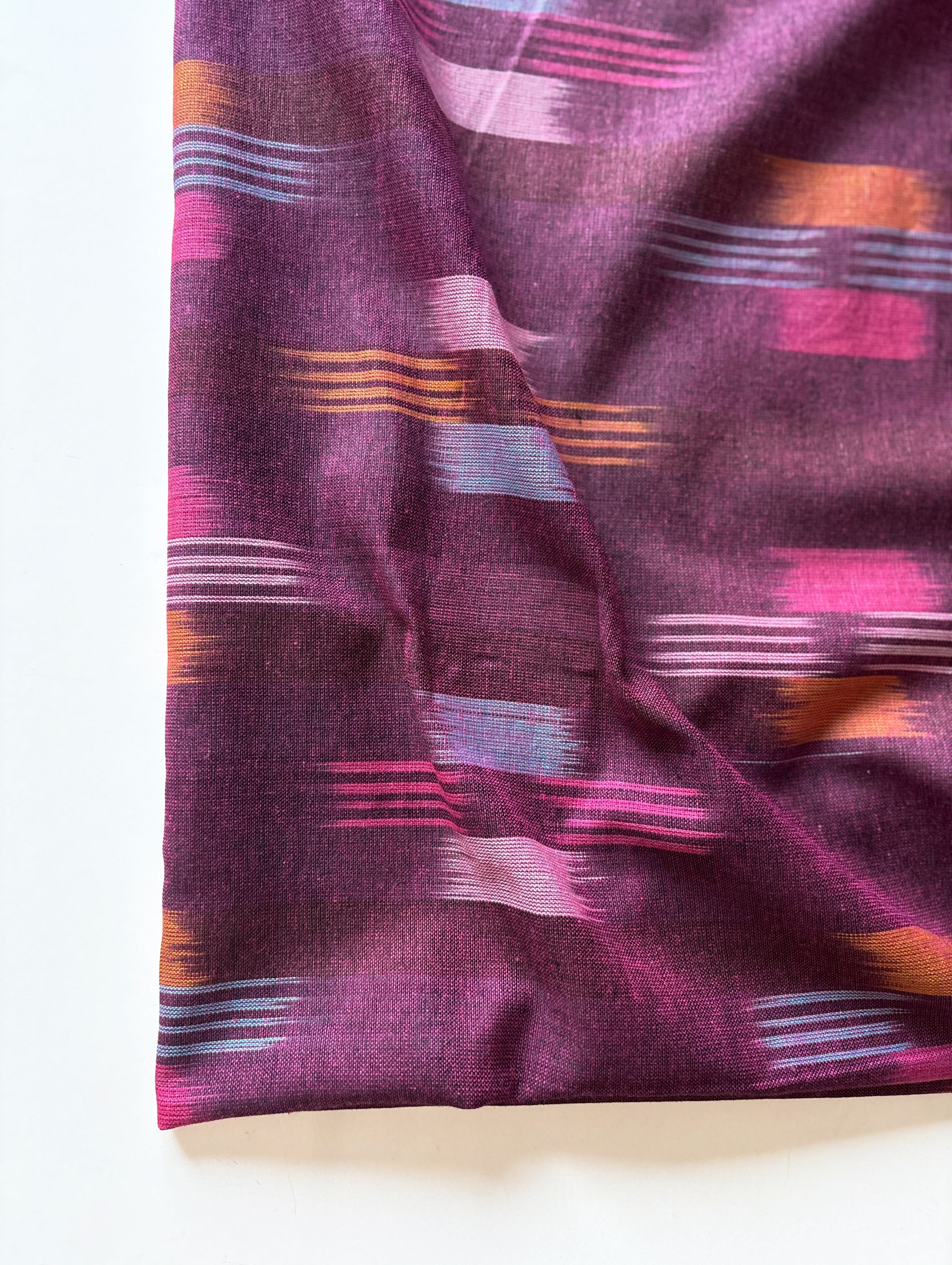 Fuchsia Ikat Cotton Fabric