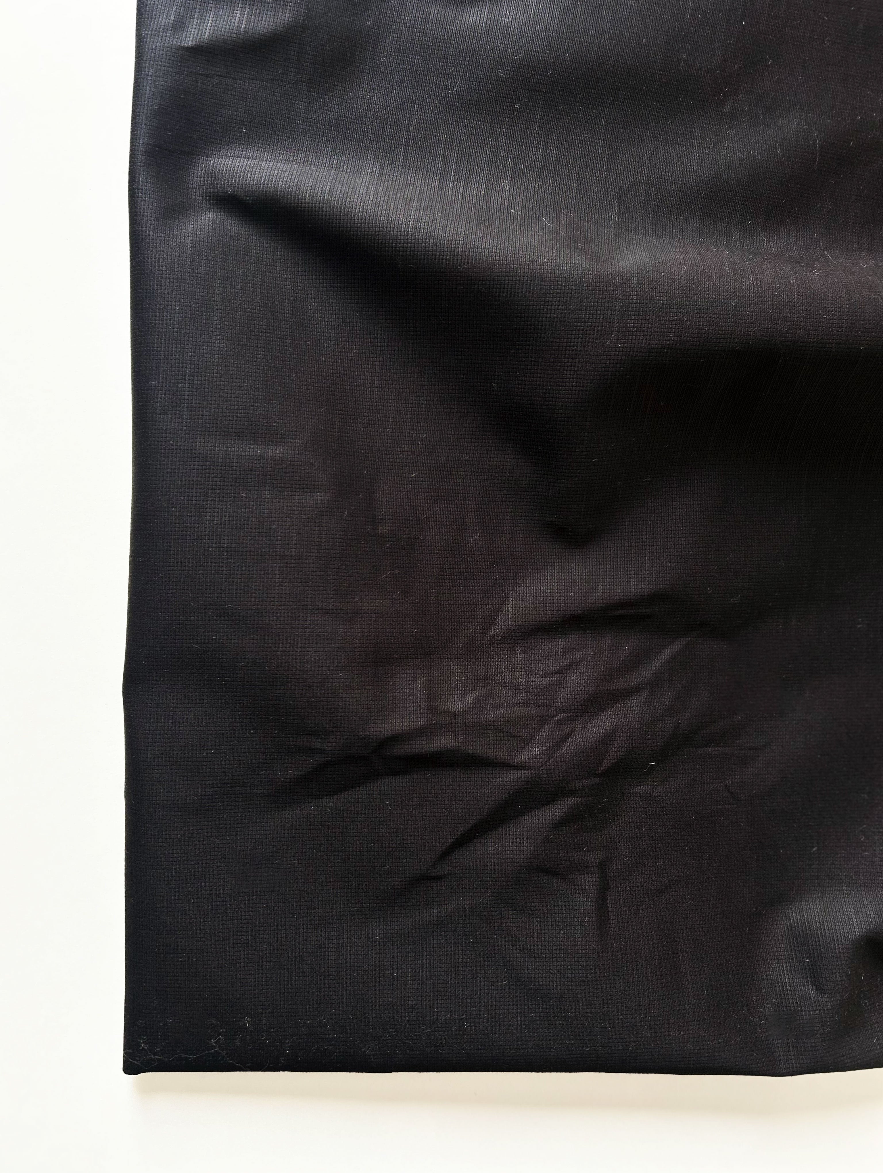 Black 40s Double Sided Cotton Slub Dobby Lycra Mill Dyed Fabric 57"