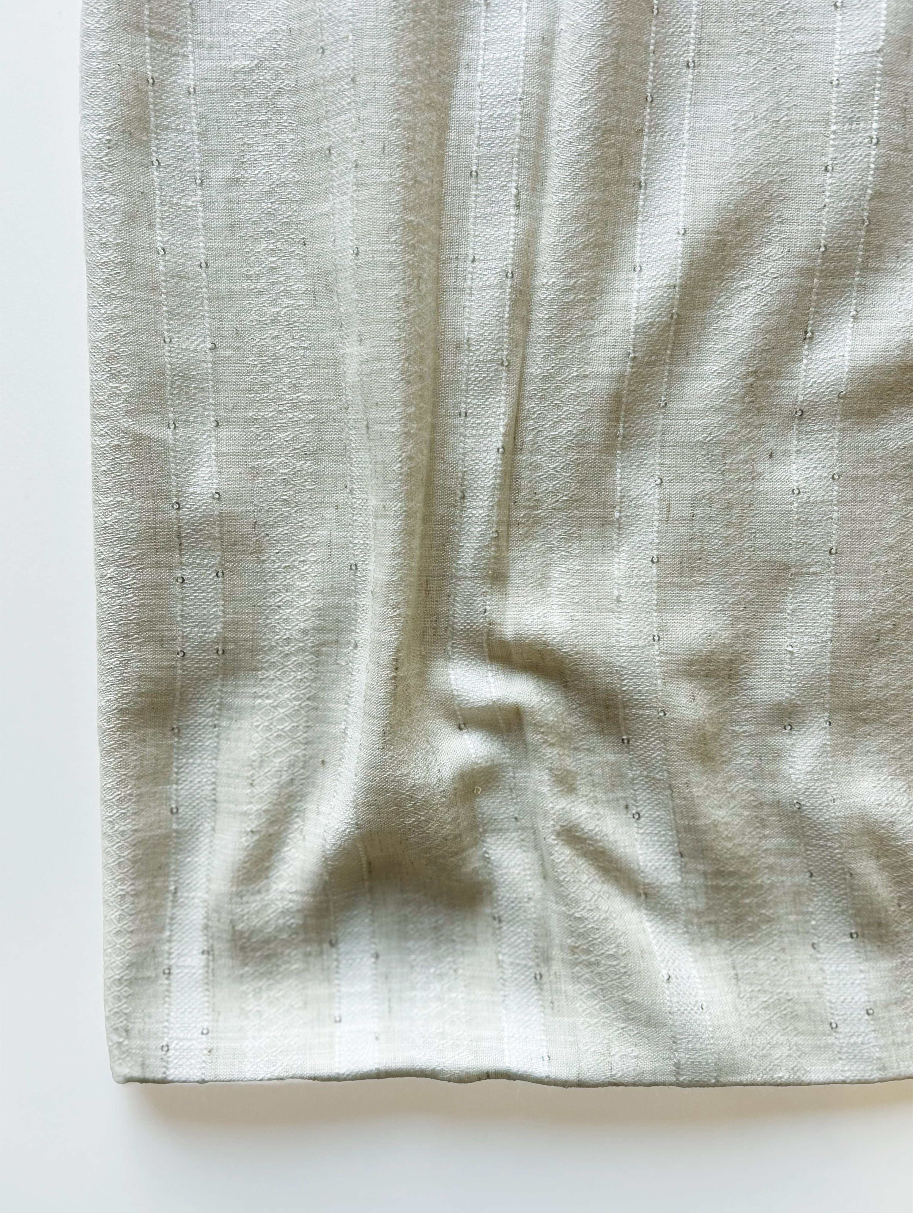 Off-White Loom Textured Blended Viscose Dobby Sequins Yarn Dyed Fabric 57"