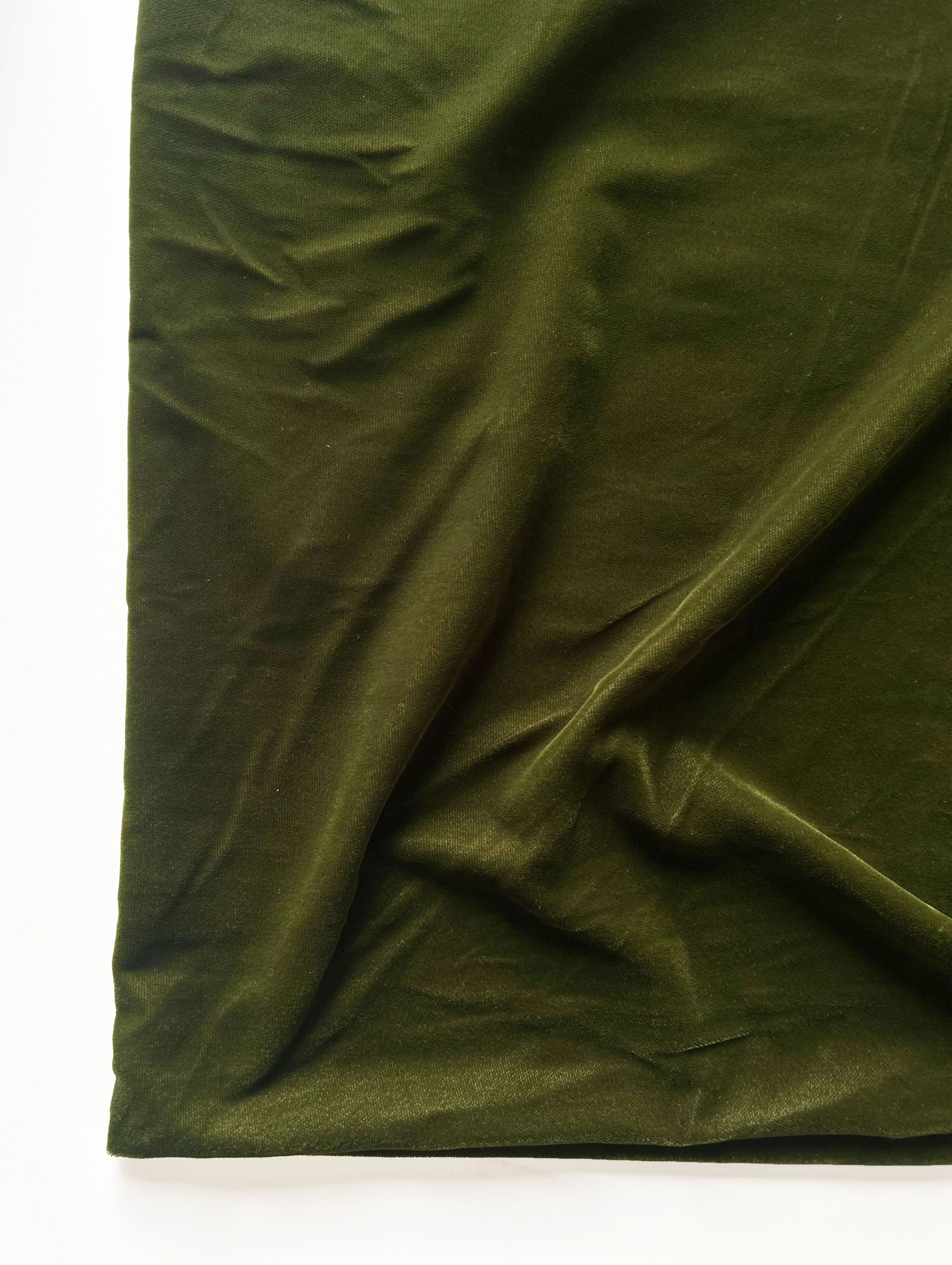 Green Micro Velvet 9000 Mill Dyed Fabric 56"