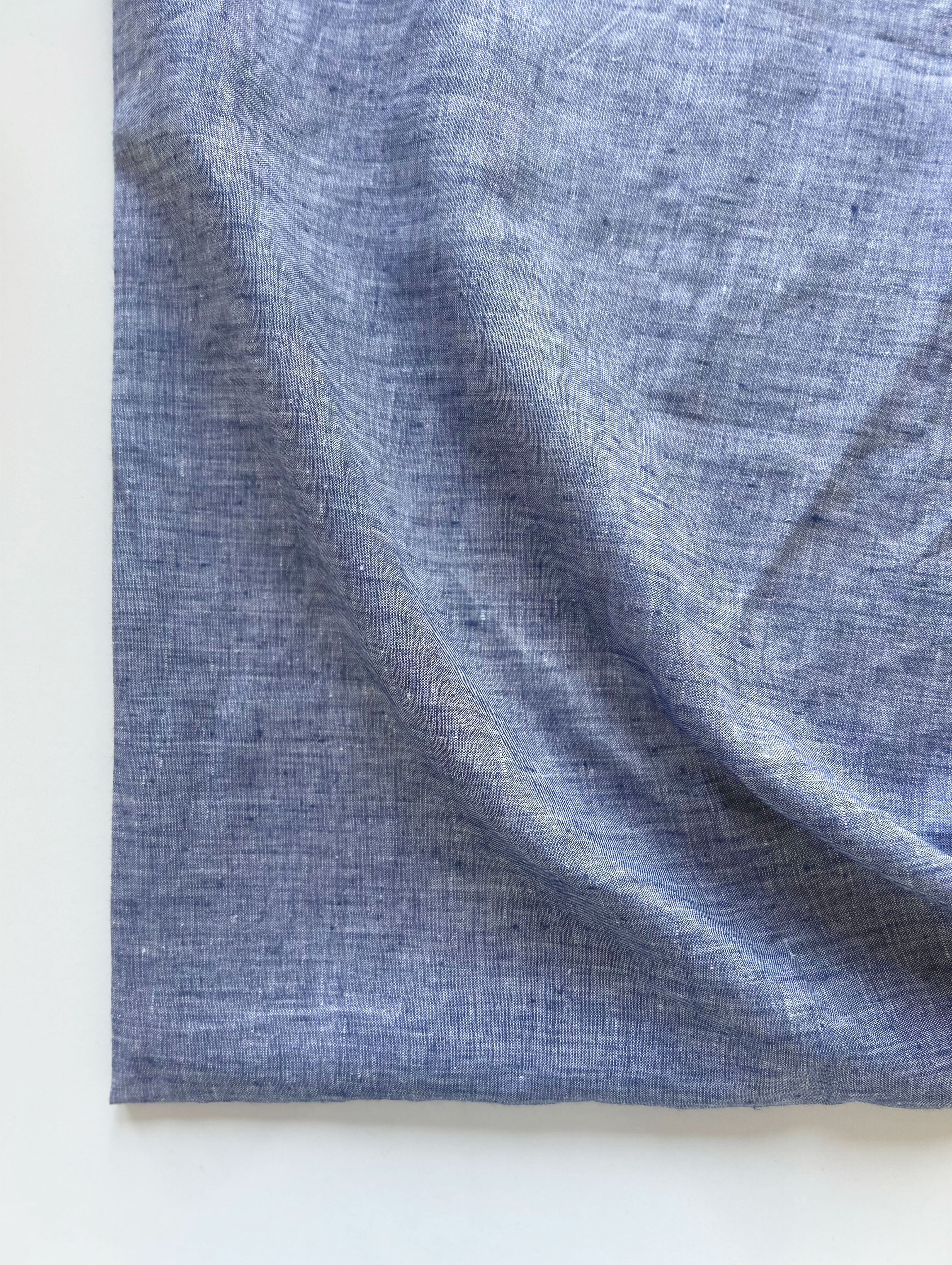 Blue 40 Lea Linen Yarn Dyed Fabric 58"