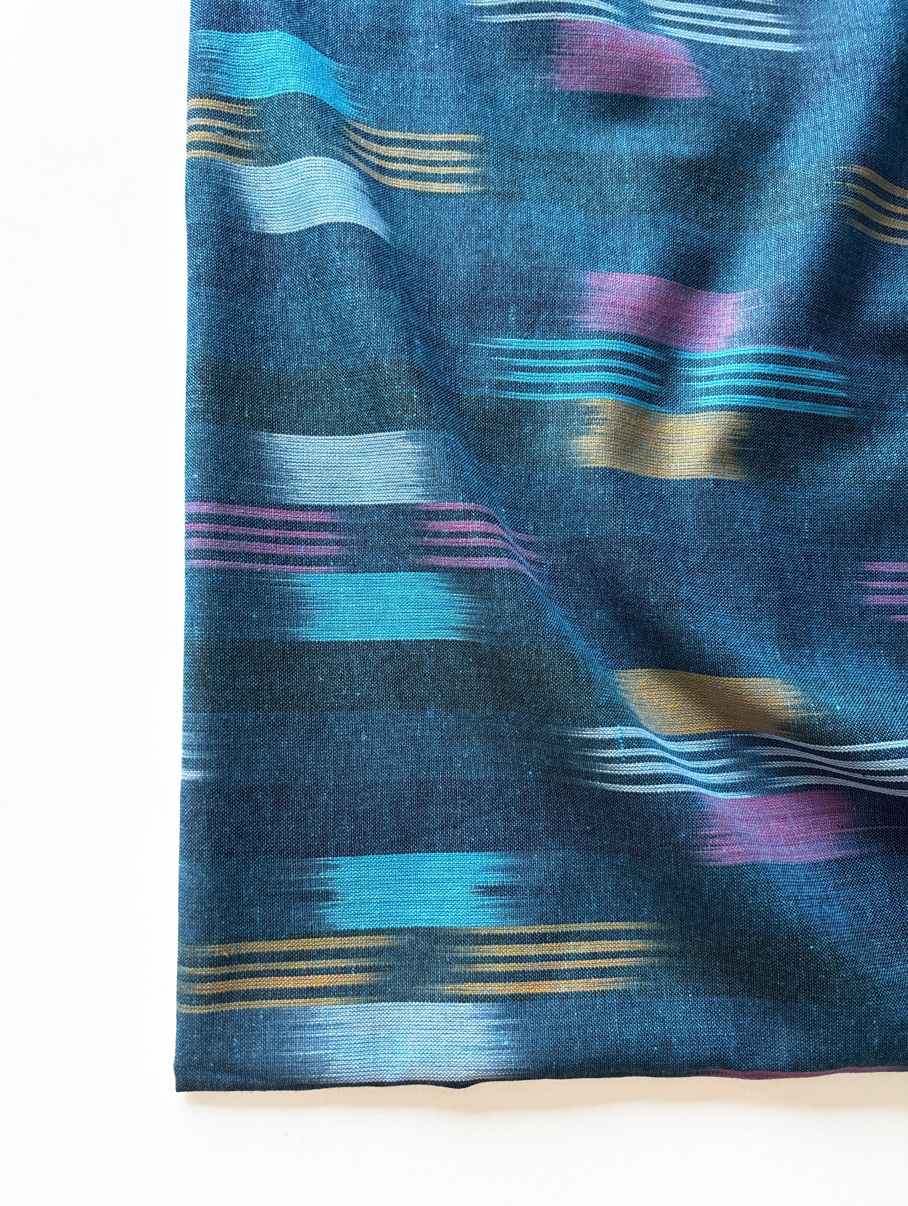 Turquoise Ikat Cotton Fabric
