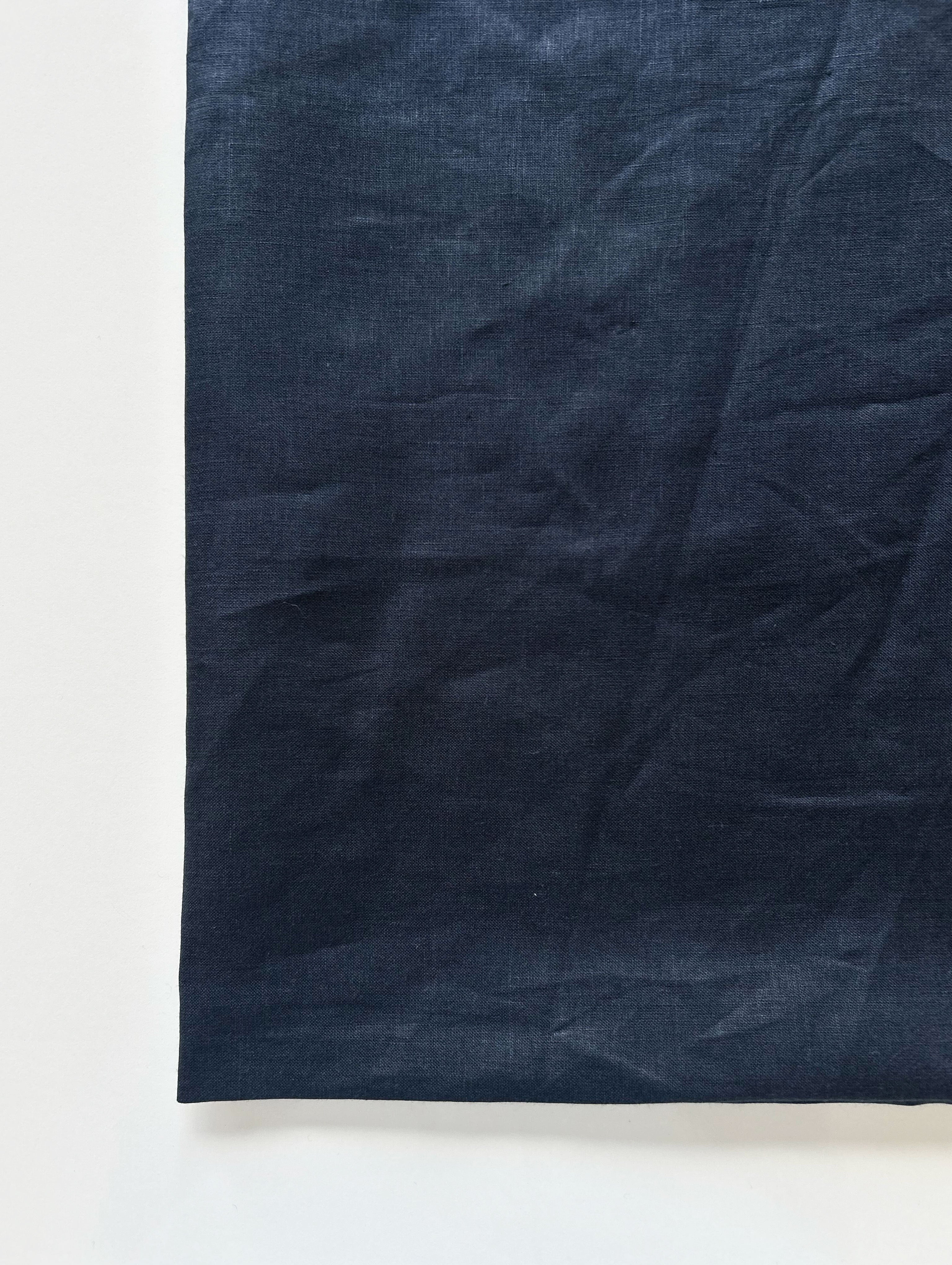 Navy Blue 44 Lea Suiting Linen Mill Dyed Fabric 58"