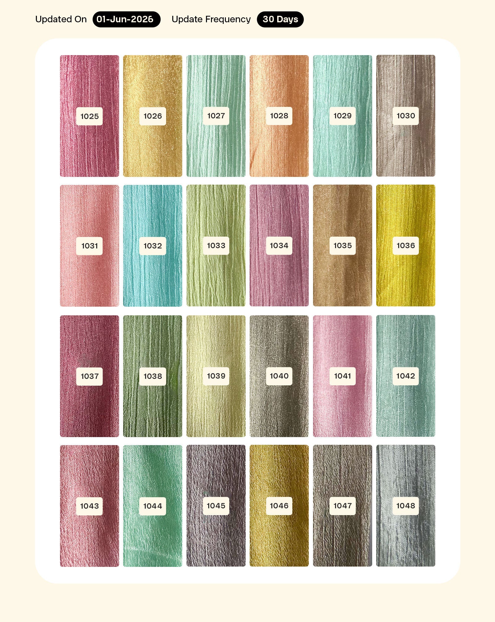 Poly Chinnon Mill Dyed Fabric 44"