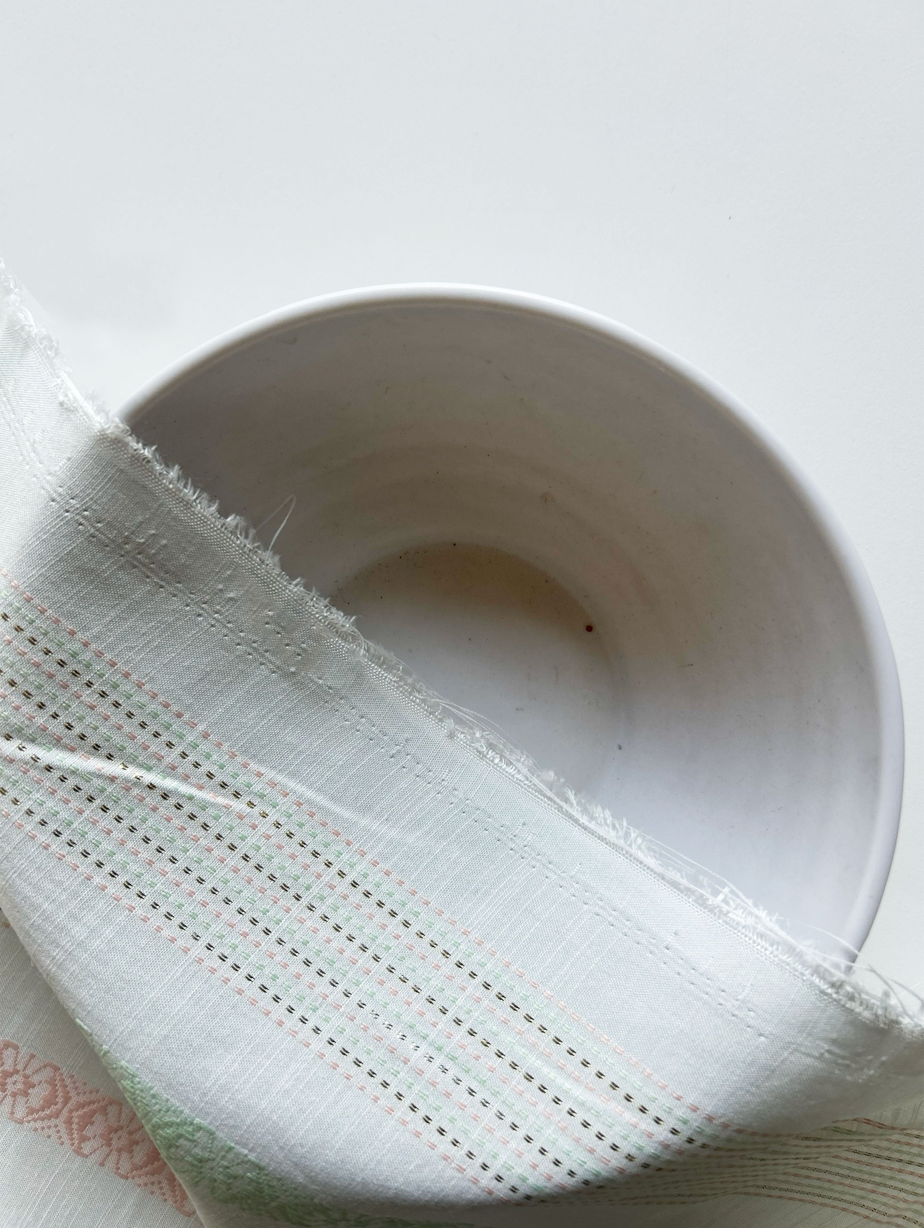 White Loom Textured Blended Viscose Dobby Yarn Dyed Fabric 57"