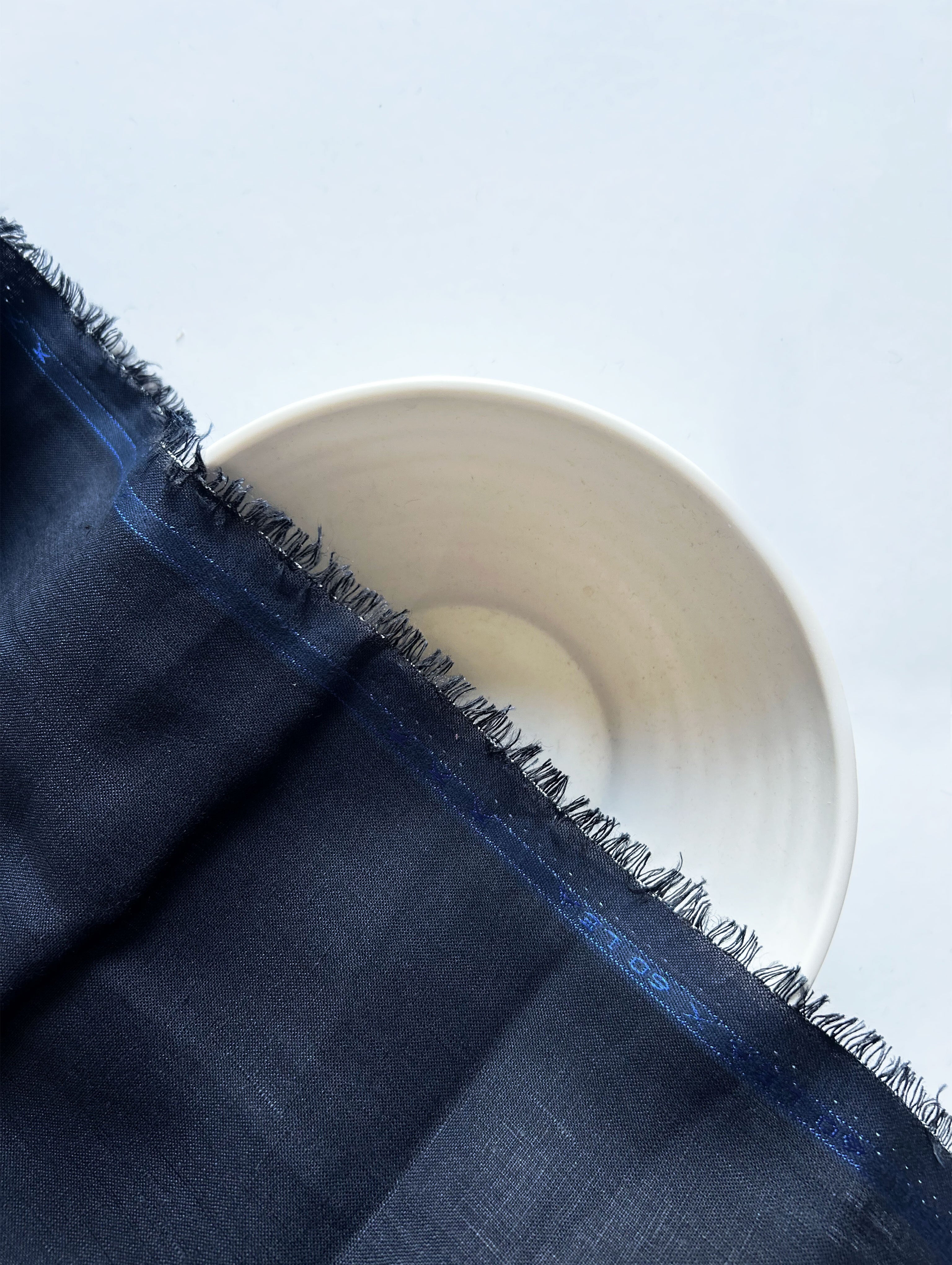 Navy Blue 60 Lea Pure Linen Mill Dyed Fabric 58"