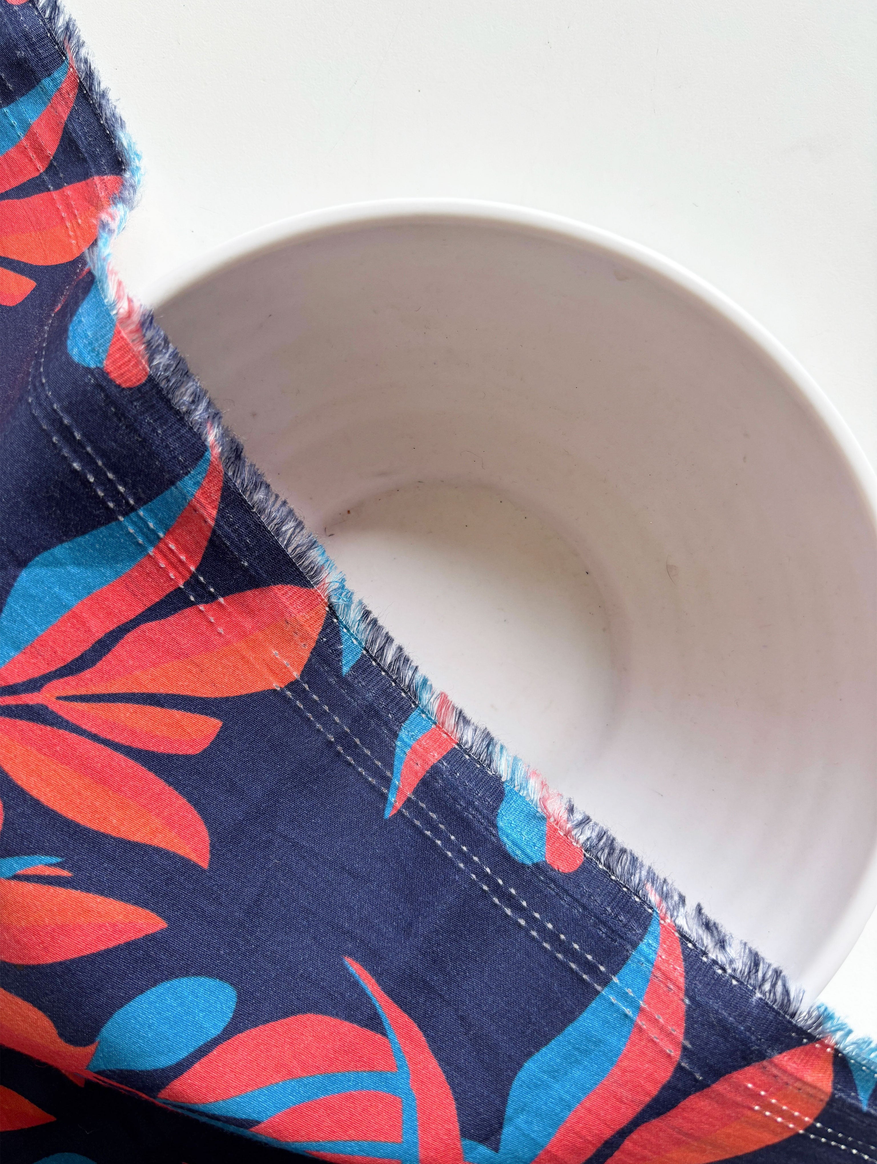 Navy Blue Digital Print 60's (165 x 104) Cotton Satin Fabric 58"