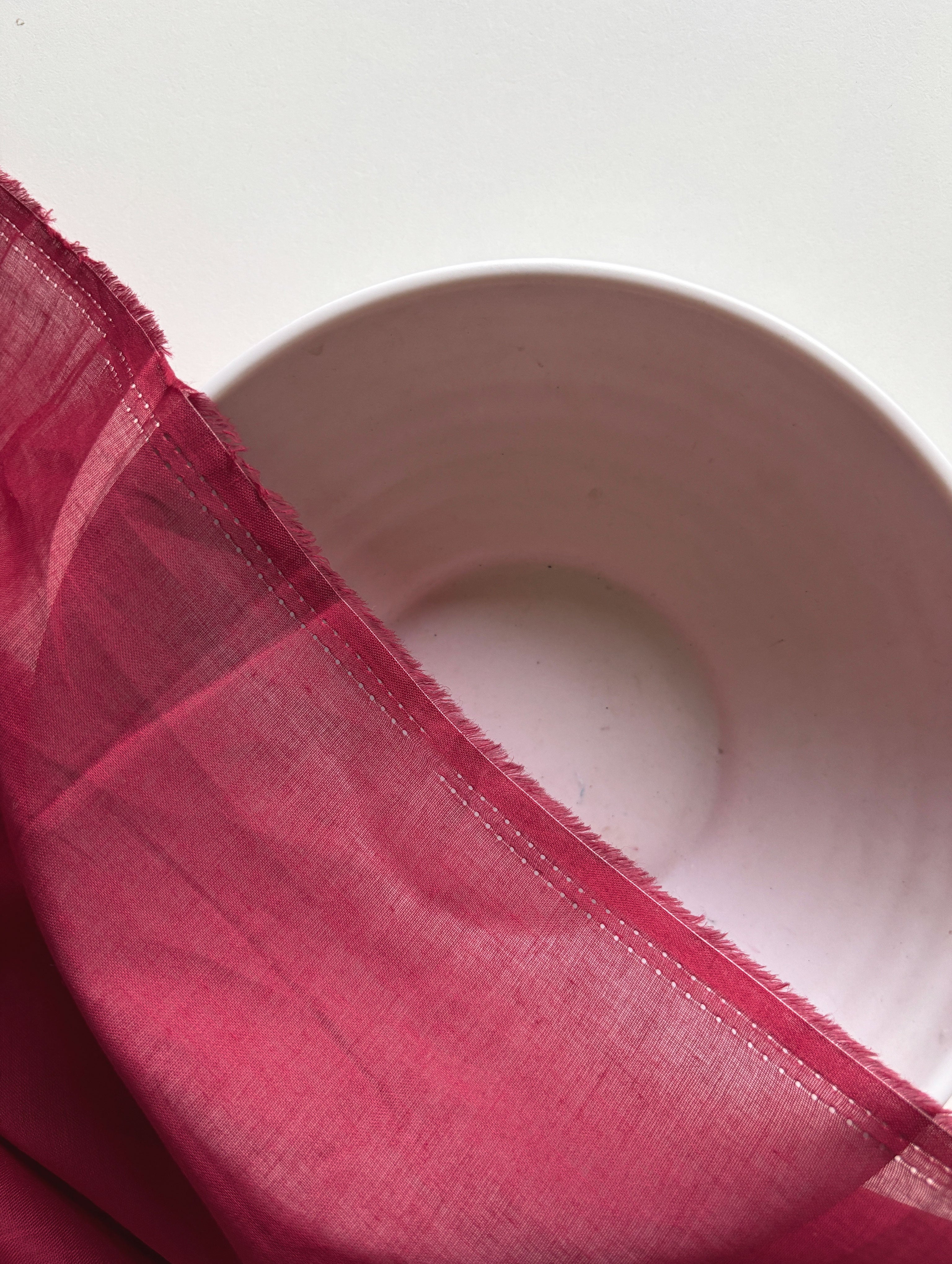 Maroon (92 x 80) Voile Cotton Mill Dyed Fabric
