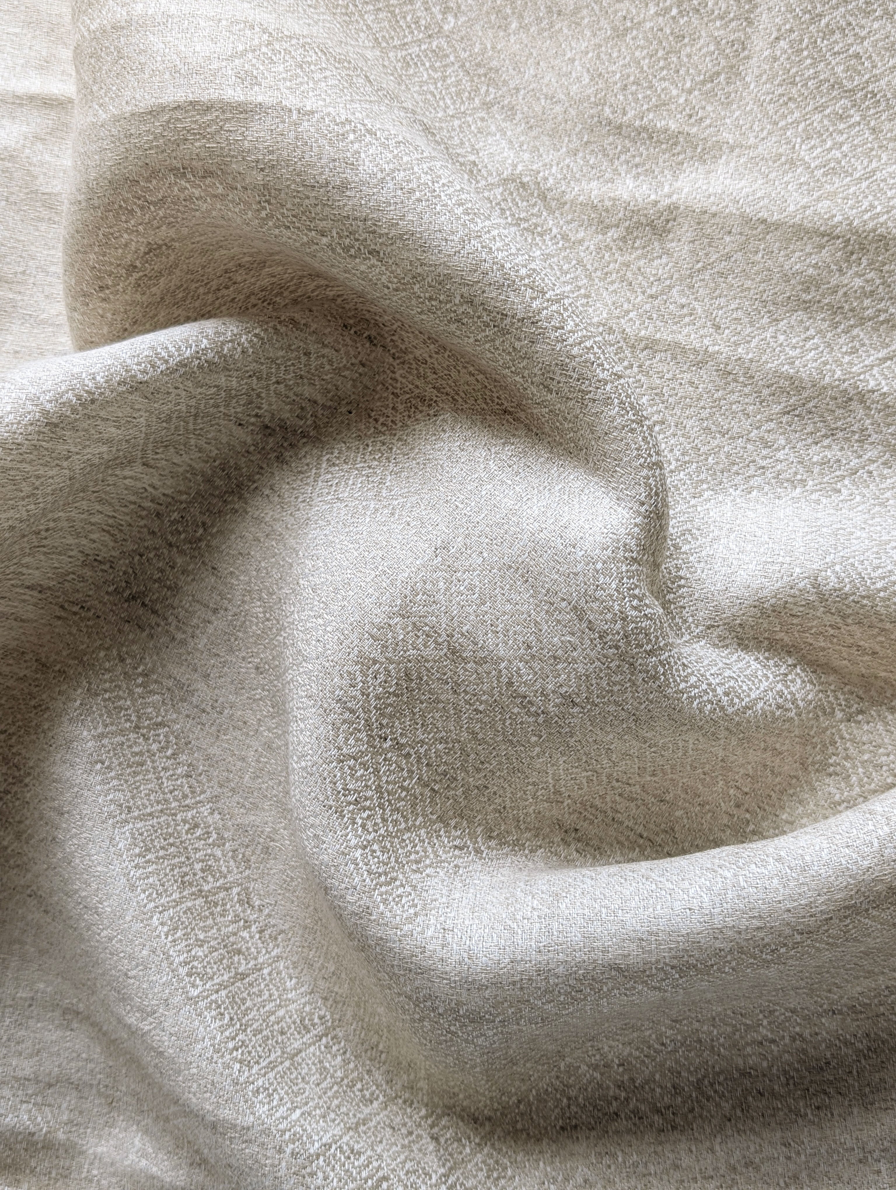 Natural 60 Lea Pure Jacquard Linen Fabric 58"