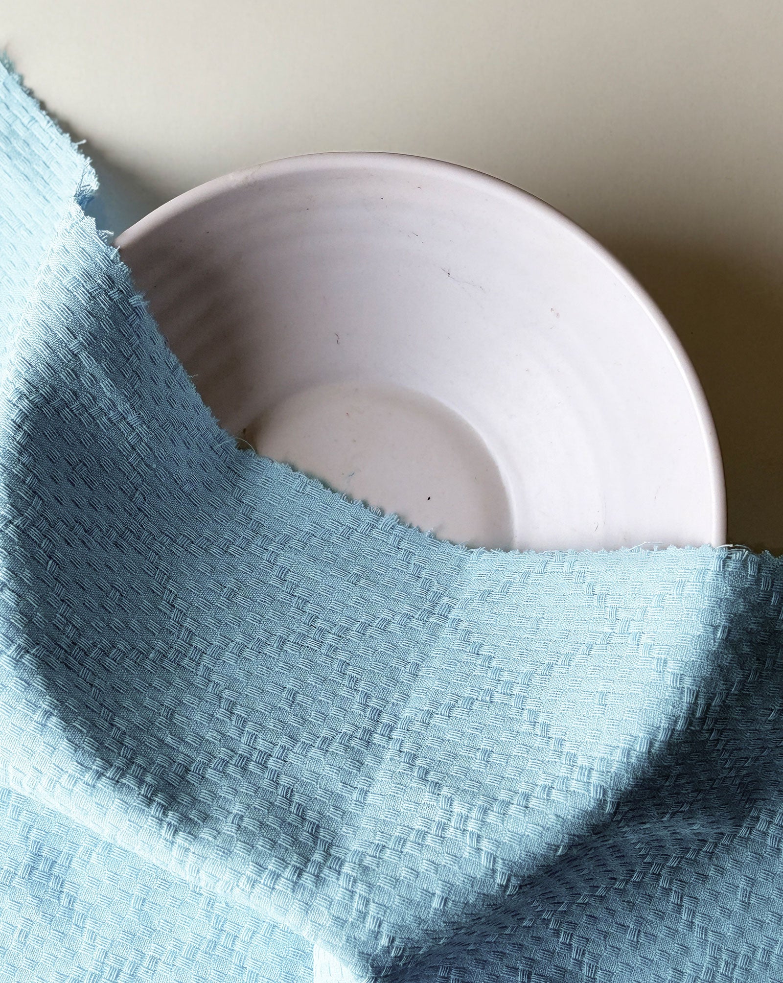 Cotton Poly Light Blue Dobby Fabric 56"