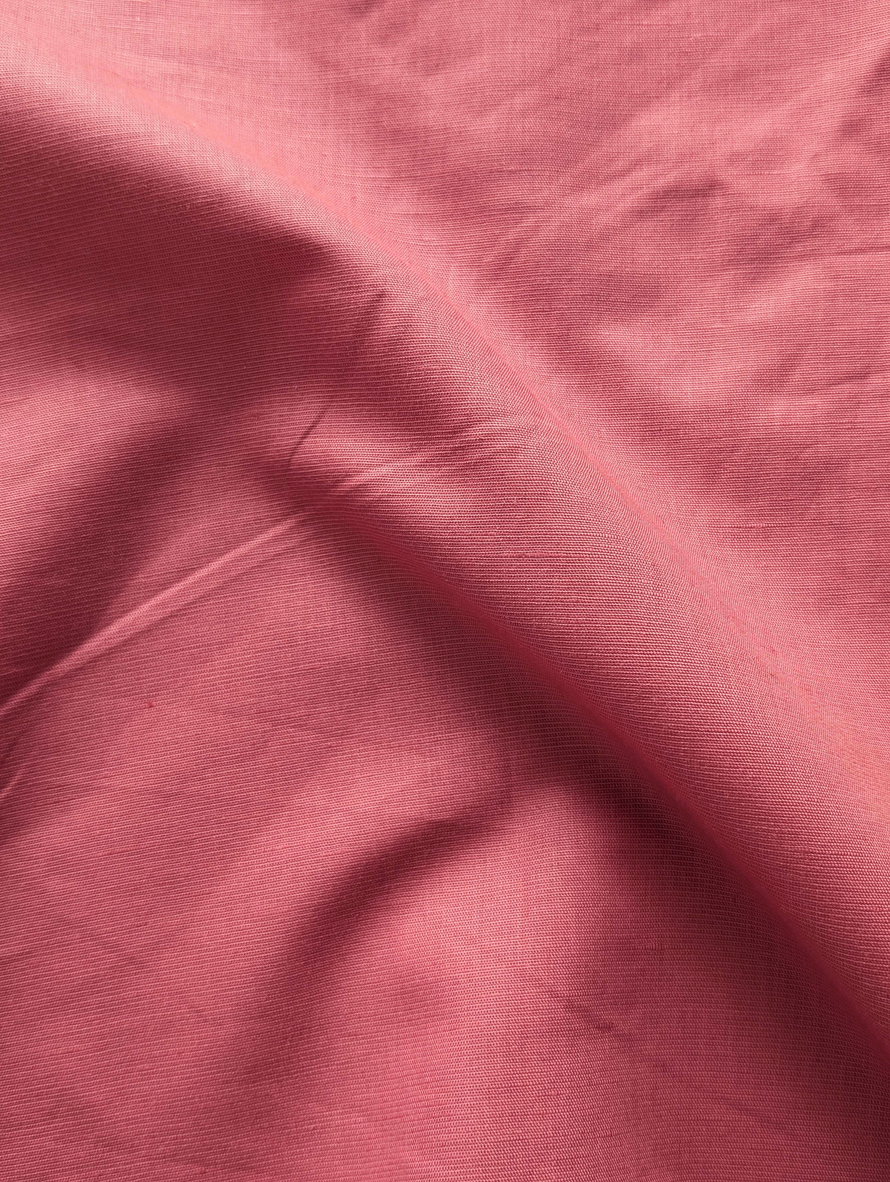Red Dyed Cotton Linen Mill Dyed Fabric 58"