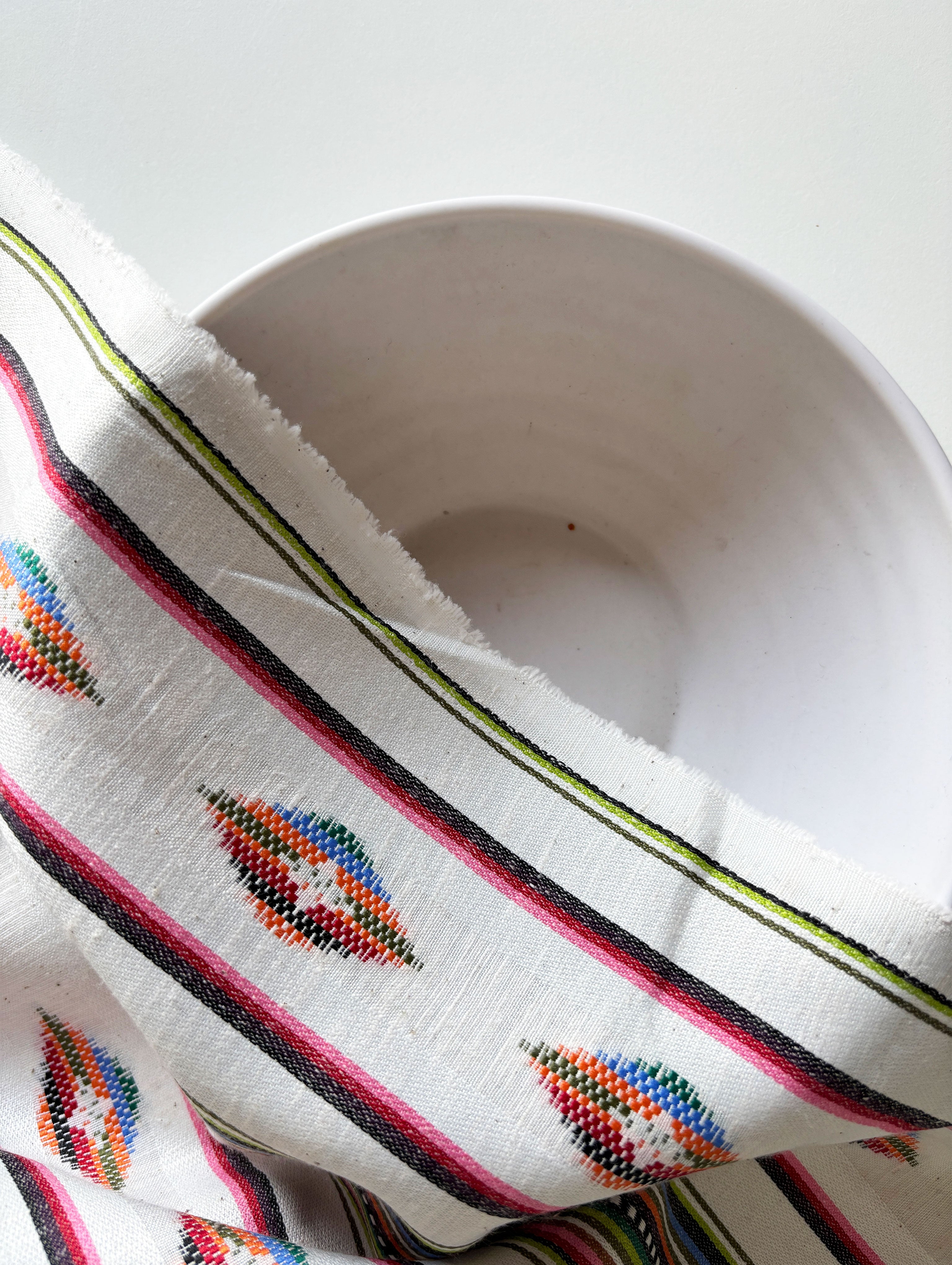 White Loom Textured Blended Viscose Jacquard Yarn Dyed Fabric 57"