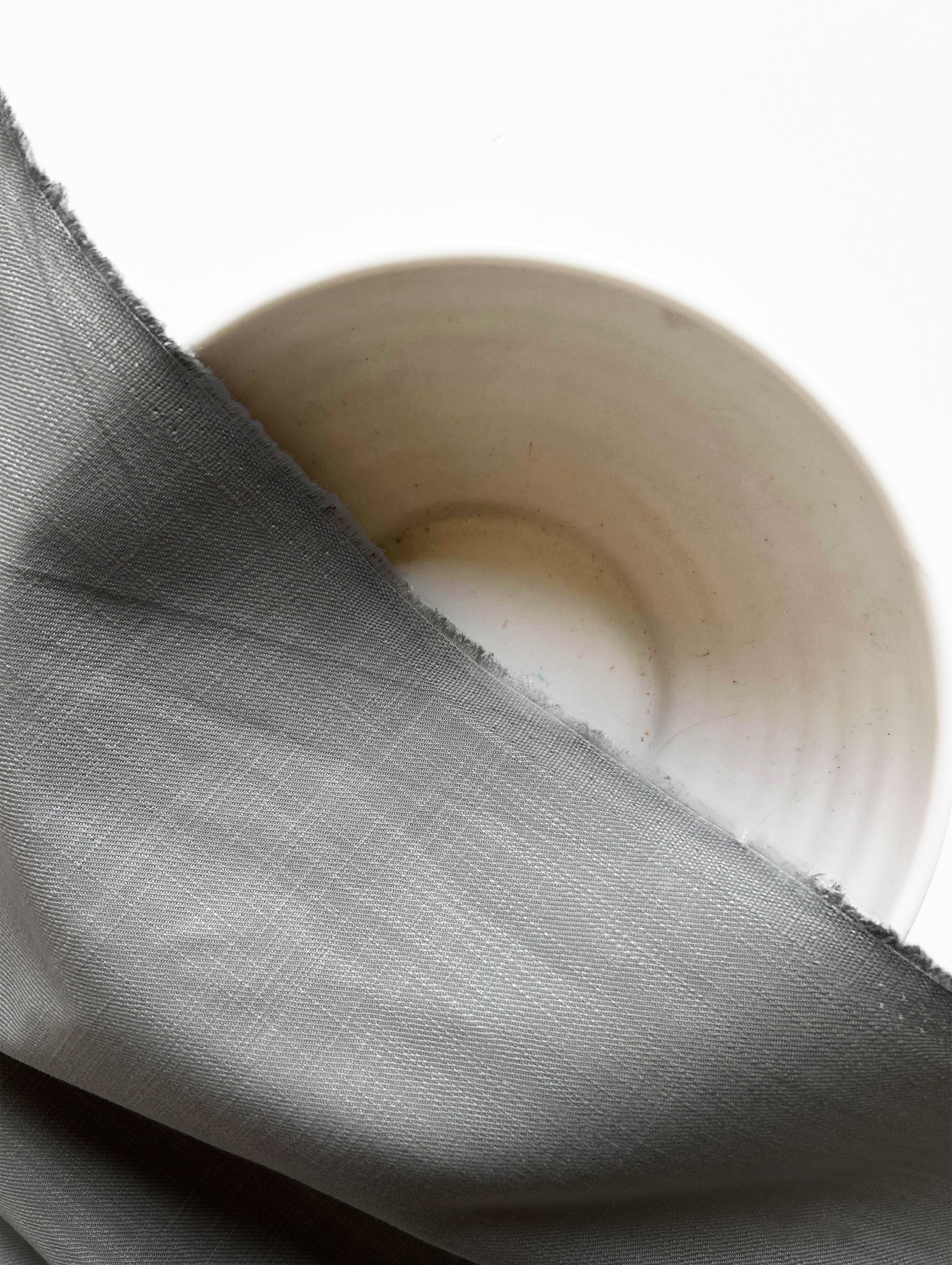 Grey 20s Double Sided Cotton Slub Twill Mill Dyed Fabric 57"