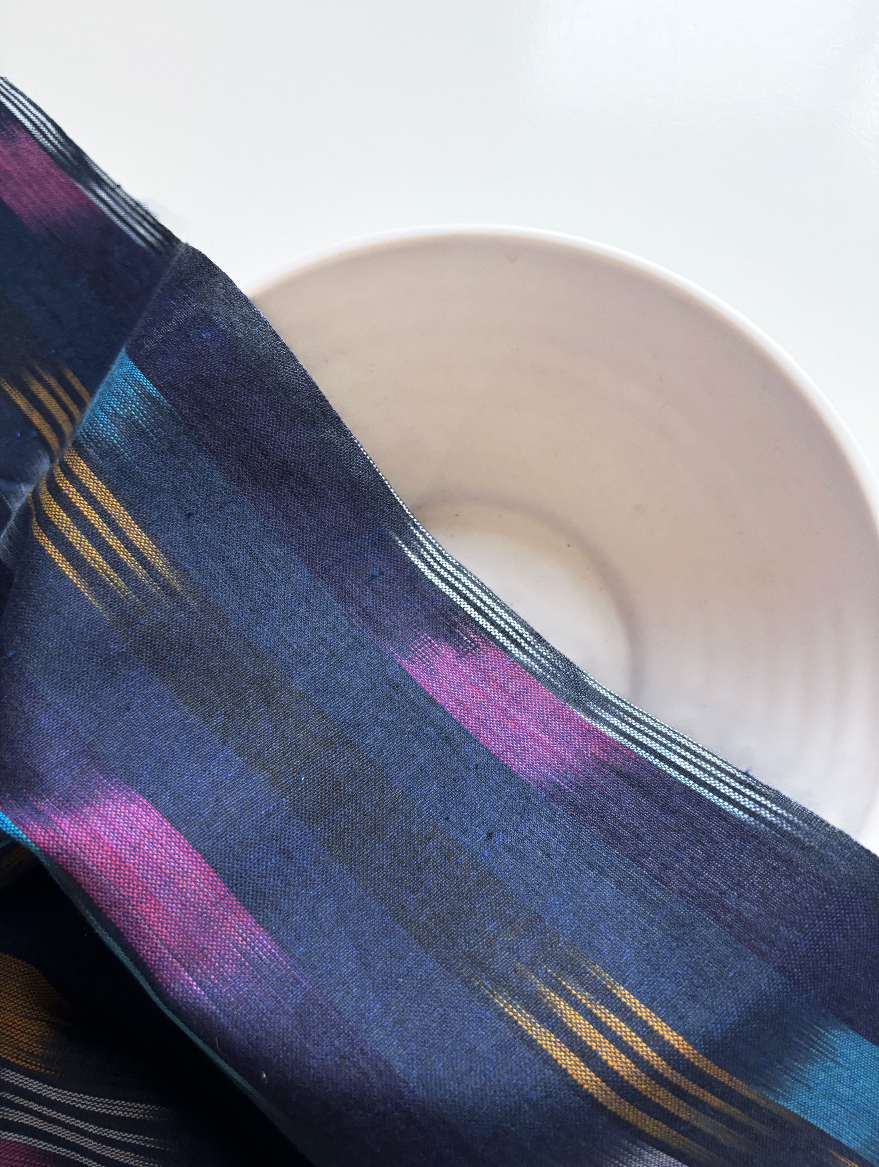 Navy Blue Ikat Cotton Fabric