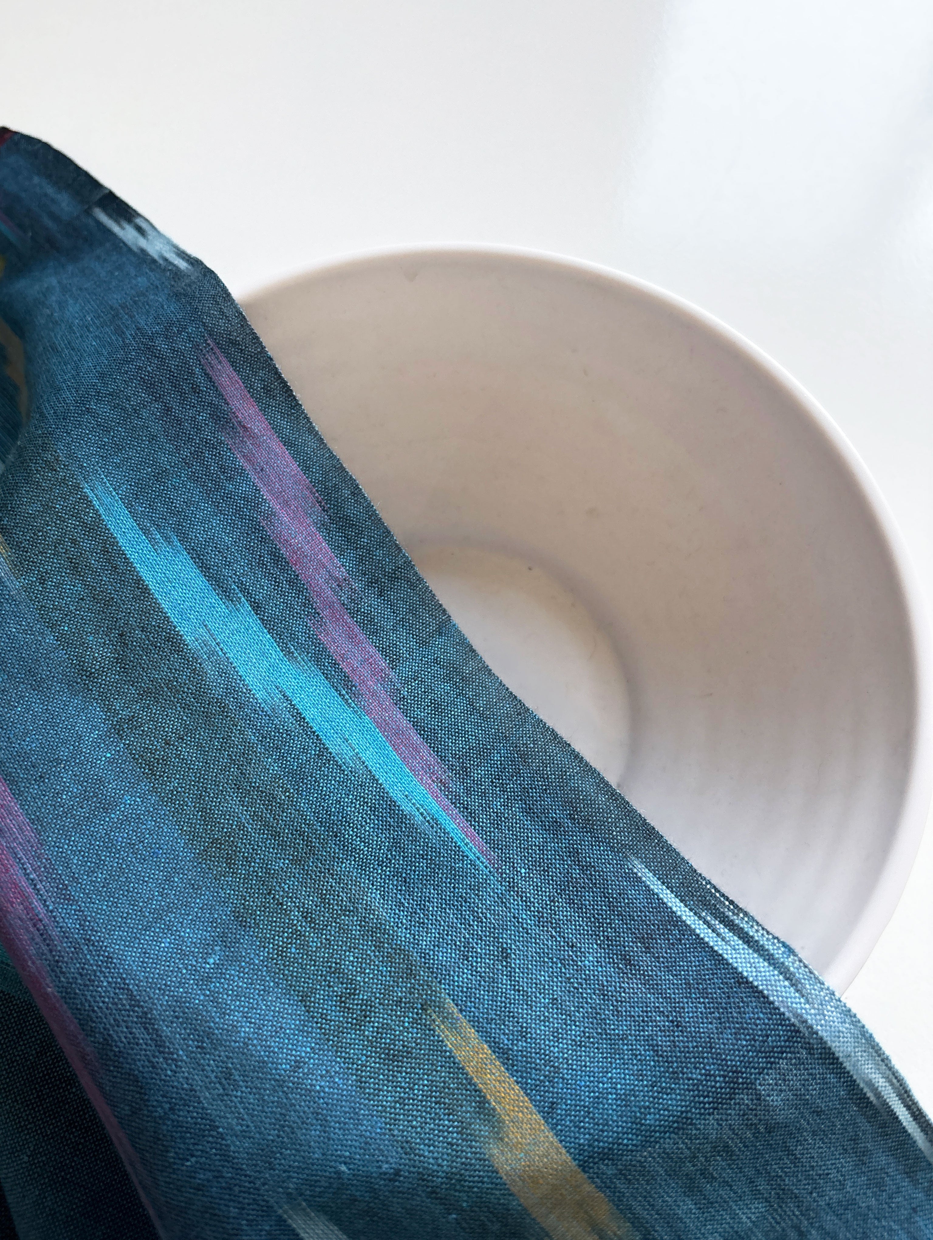 Turquoise Ikat Cotton Fabric