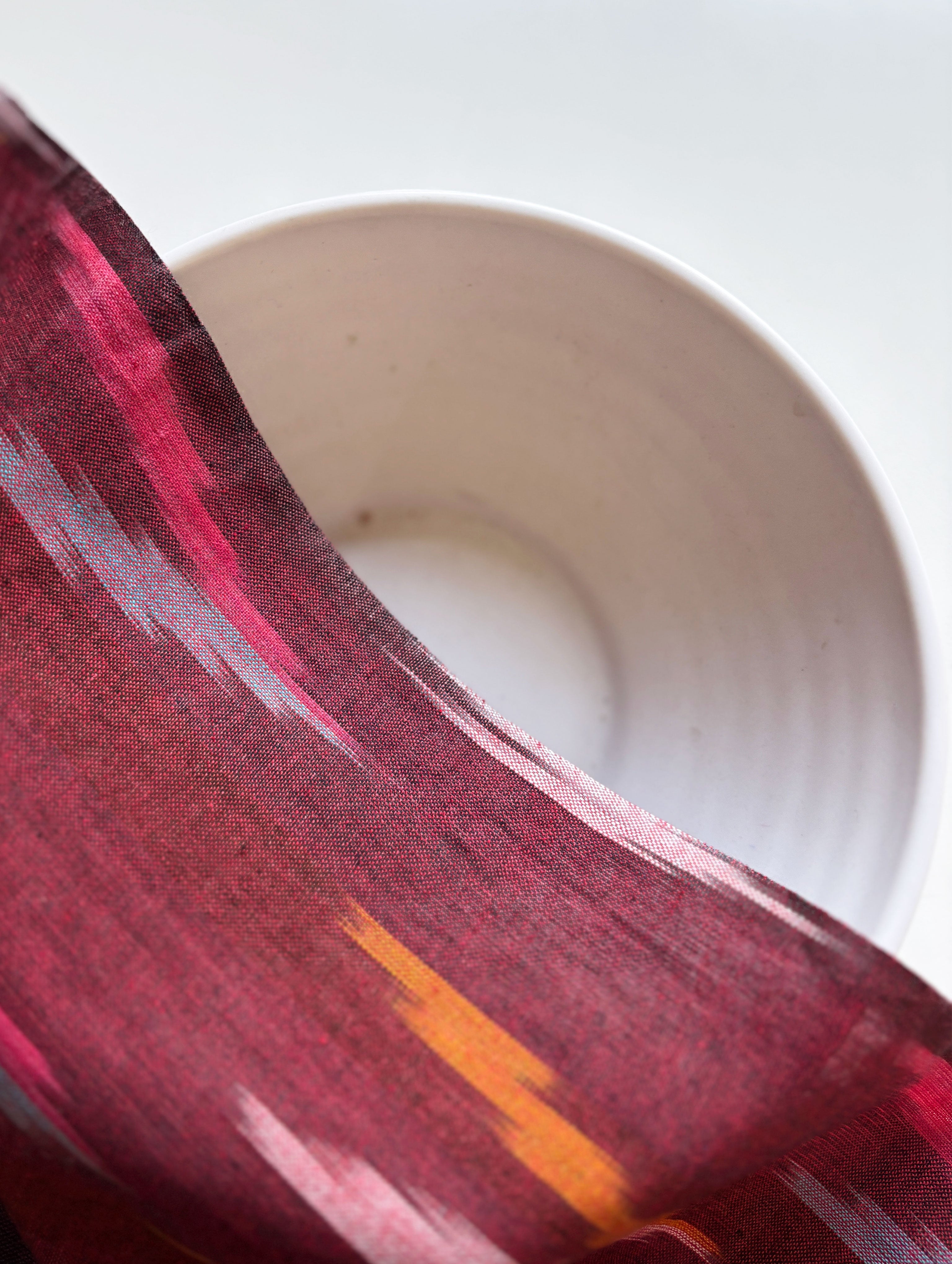 Maroon Ikat Cotton Fabric