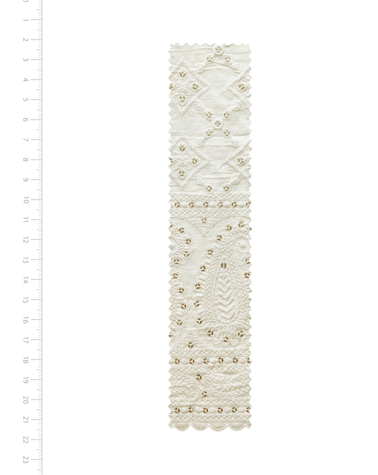 Gold Sequins Embroidery Cotton Fabric 52" (Greige)