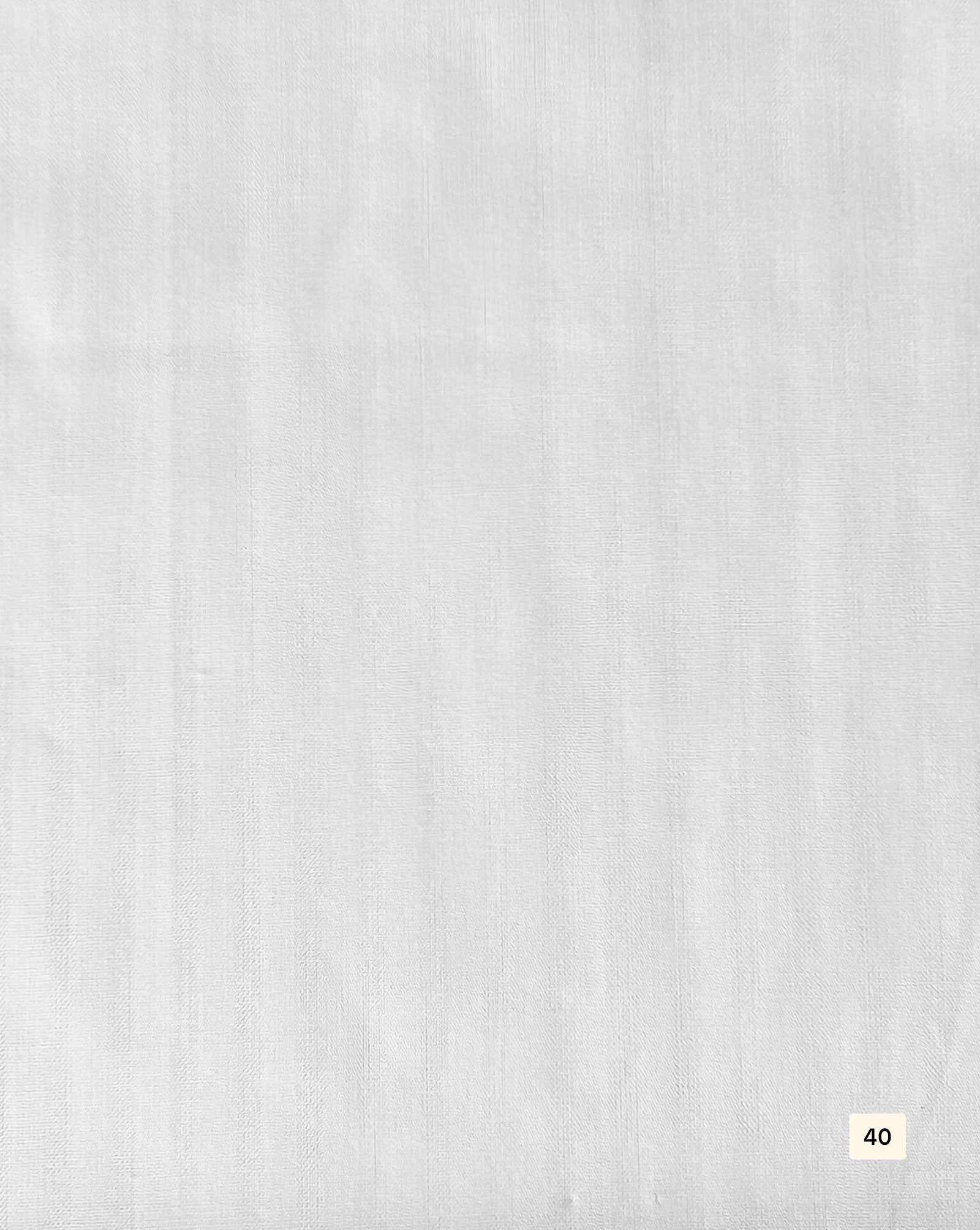 40s Cotton Warp Stripe Dobby White Fabric 58"