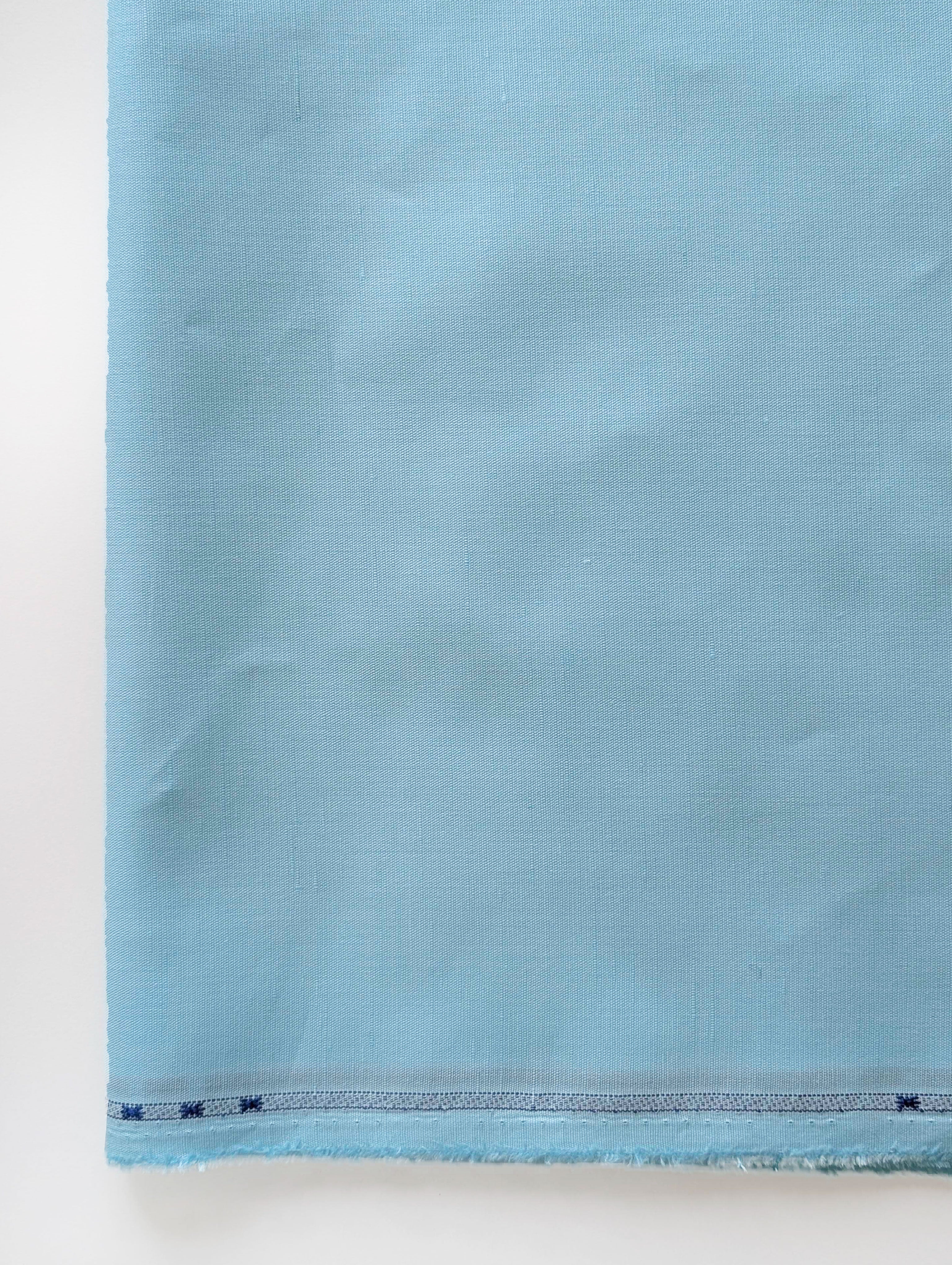 Light Blue Dyed Cotton Linen Mill Dyed Fabric 58"