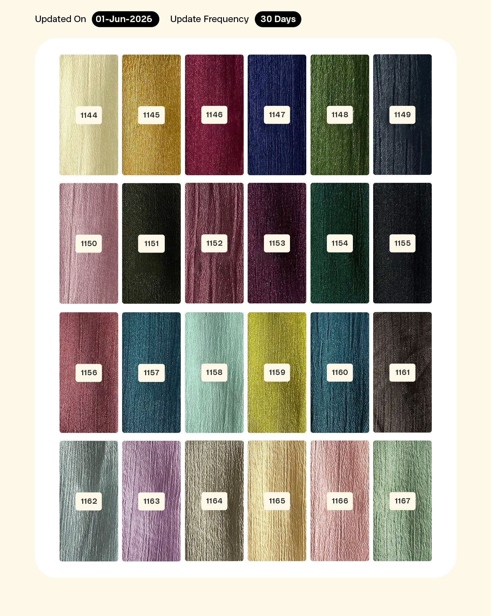 Poly Chinnon Mill Dyed Fabric 44"