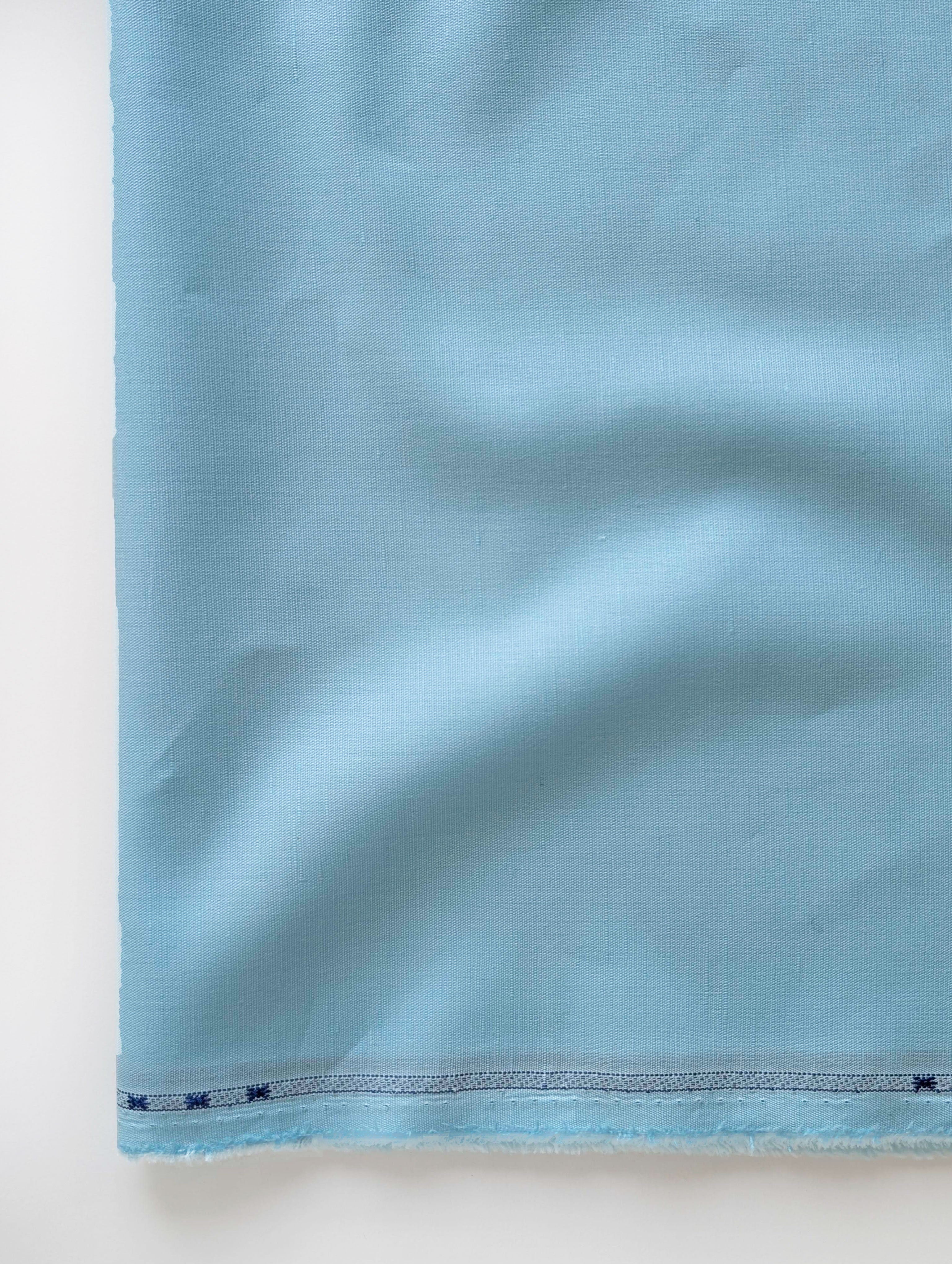 Light Blue Dyed Cotton Linen Mill Dyed Fabric 58"