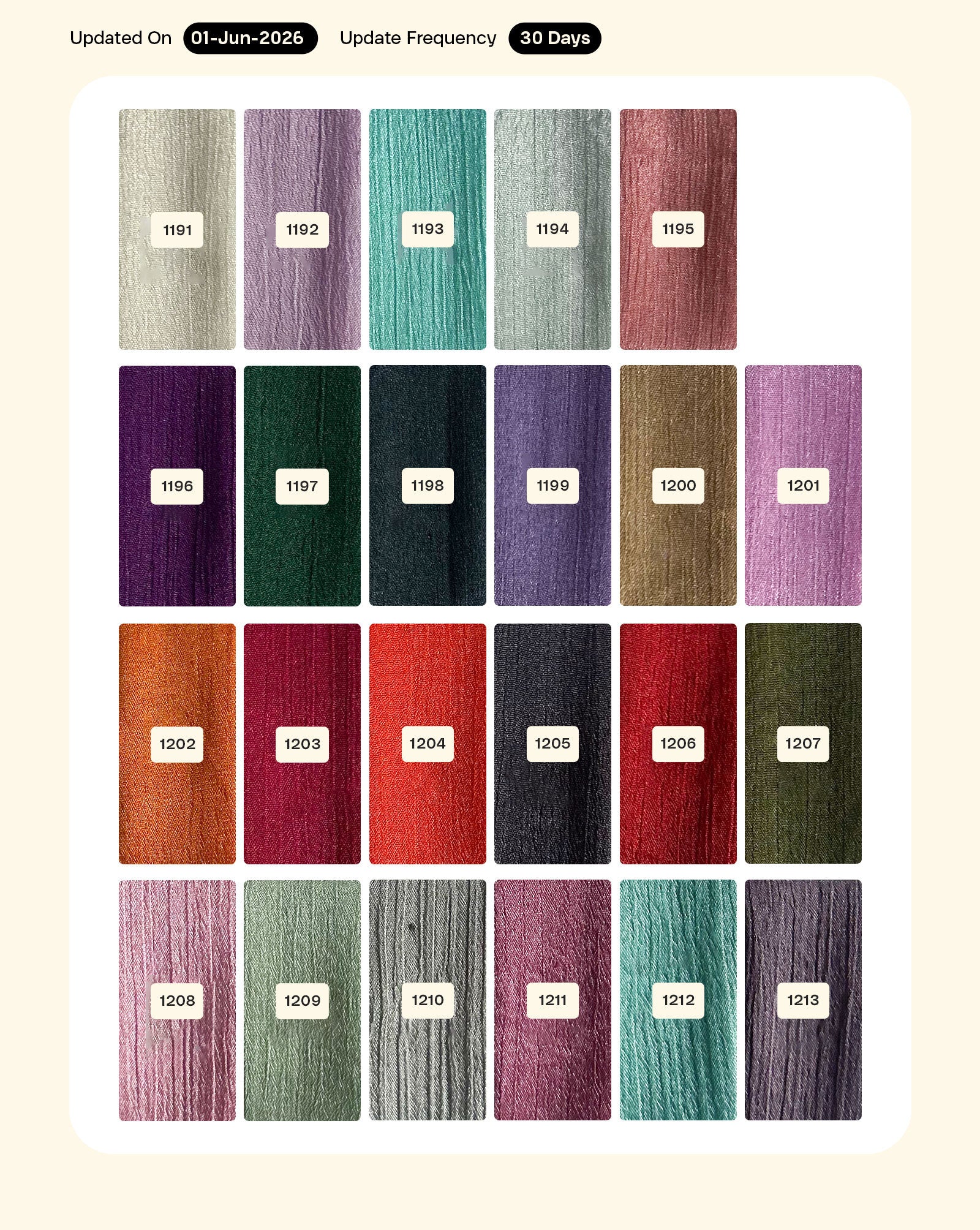 Poly Chinnon Mill Dyed Fabric 44"