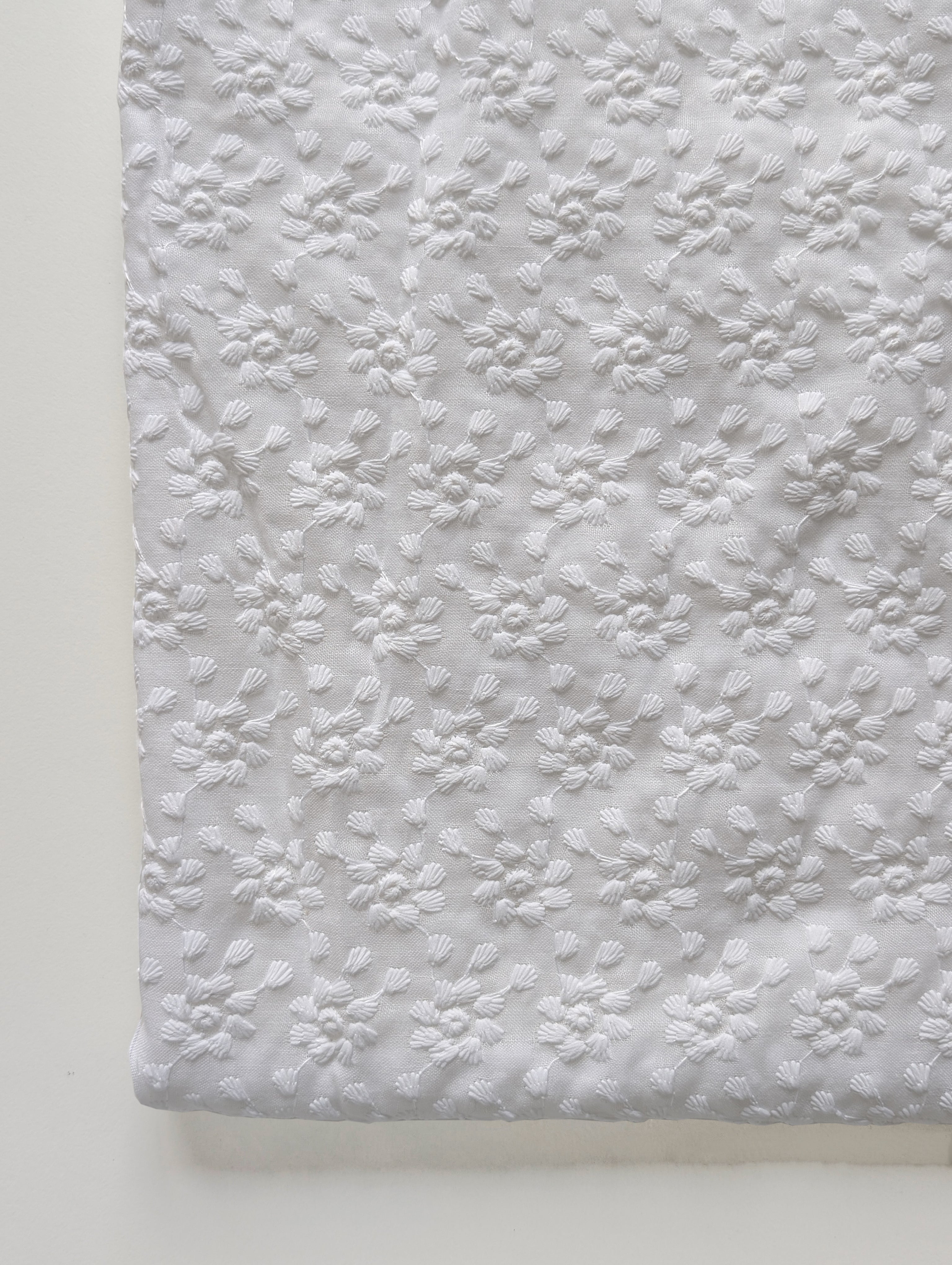 Schiffli Blended Cotton Embroidery Fabric (Bleached) Shop Online