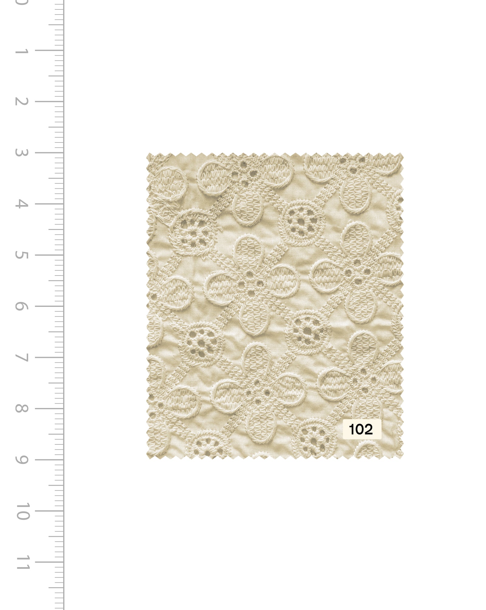 Schiffli Heavy Embroidery Cotton Fabric 46" (Greige) Buy Now