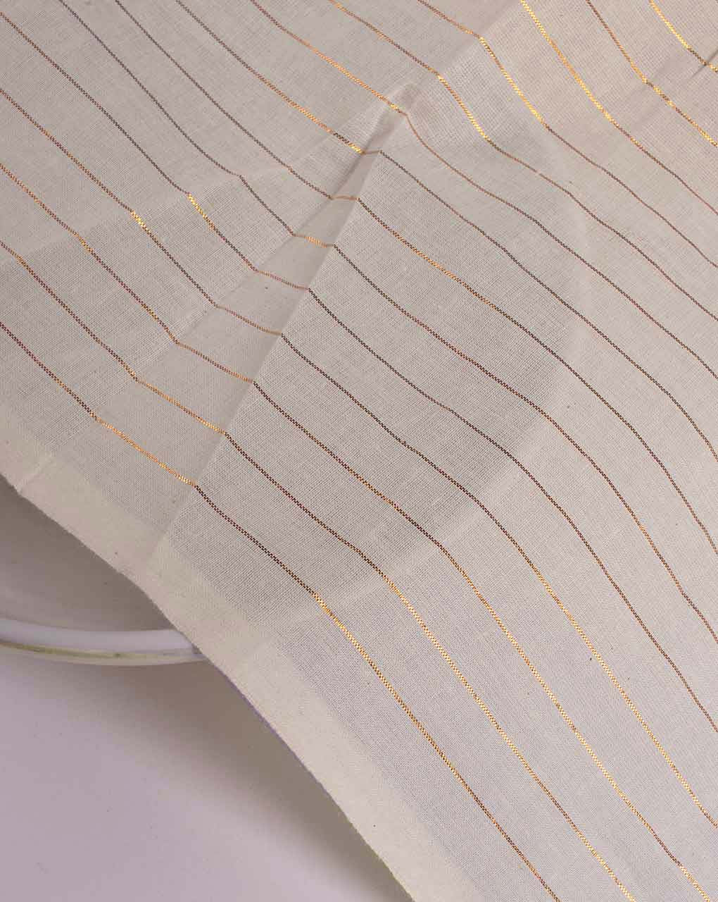 Greige Gold Stripes Lurex Fabric 47"