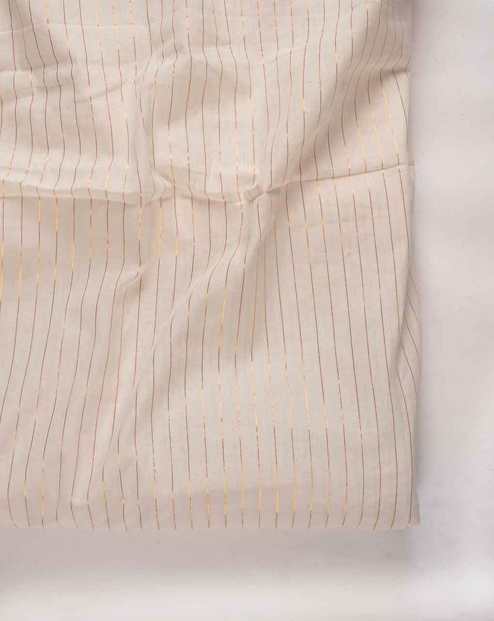 Greige Gold Stripes Lurex Fabric 47"