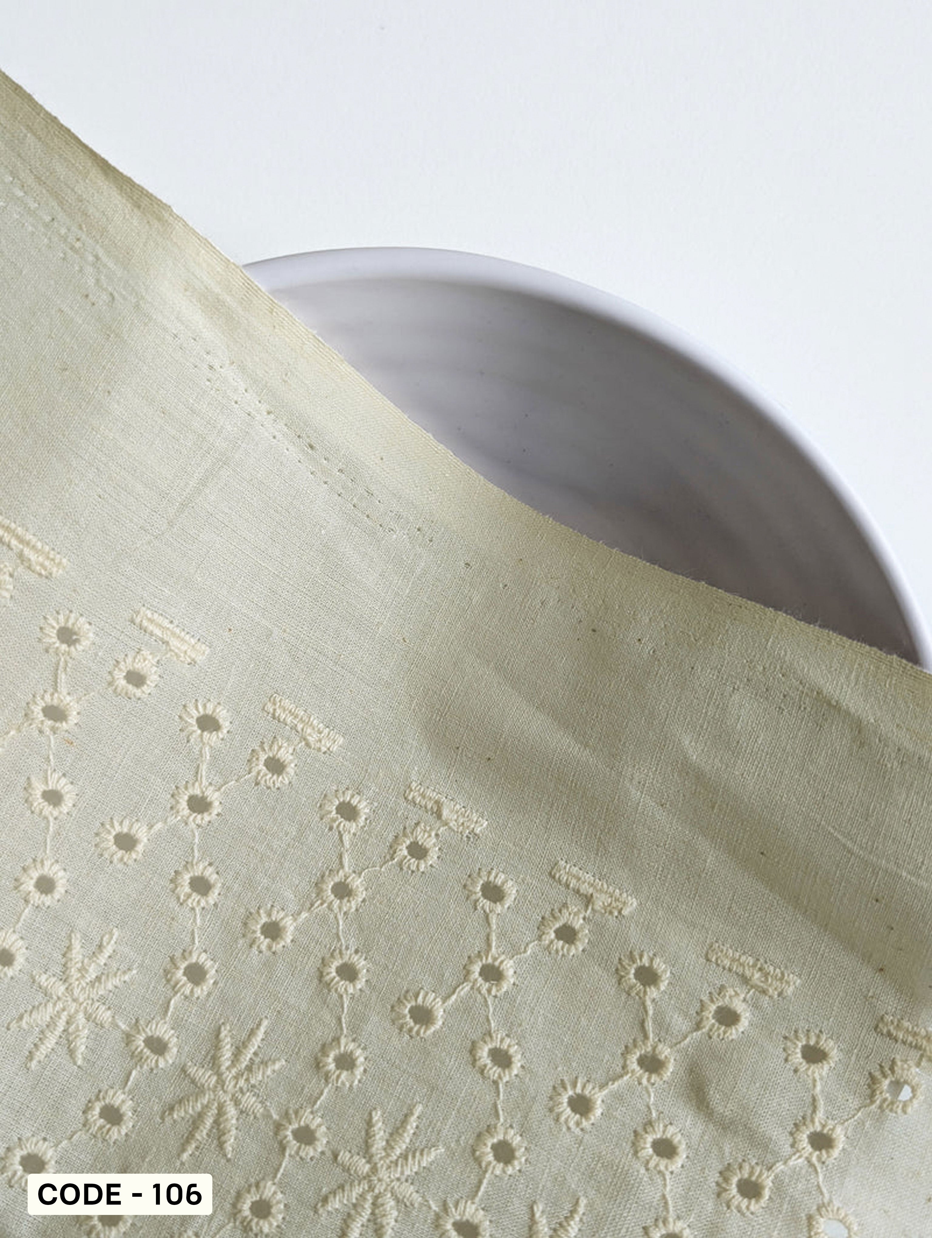 Schiffli Embroidery Cotton Fabric (Greige)