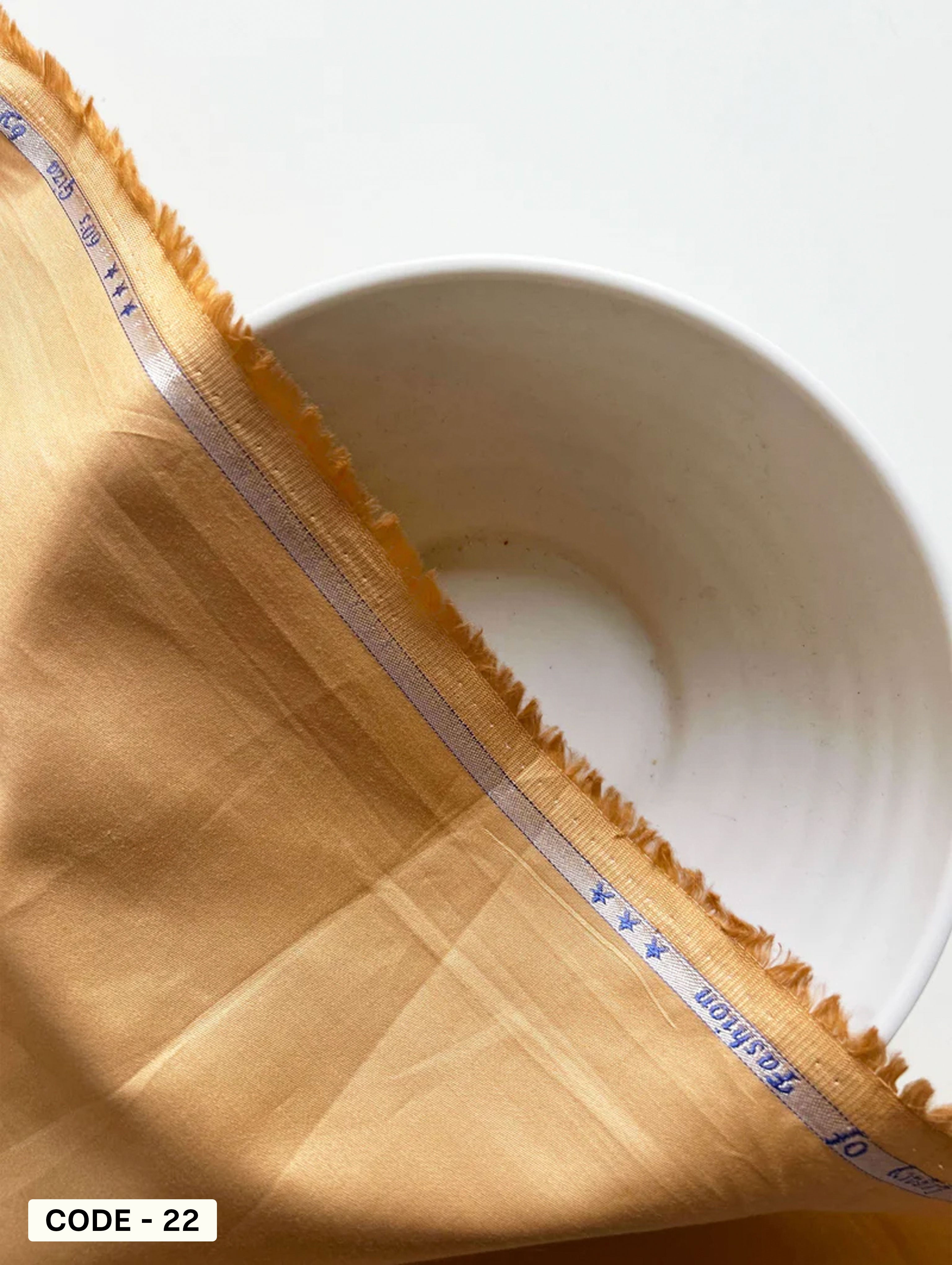 Deep Cream Giza Cotton Satin Fabric 57"