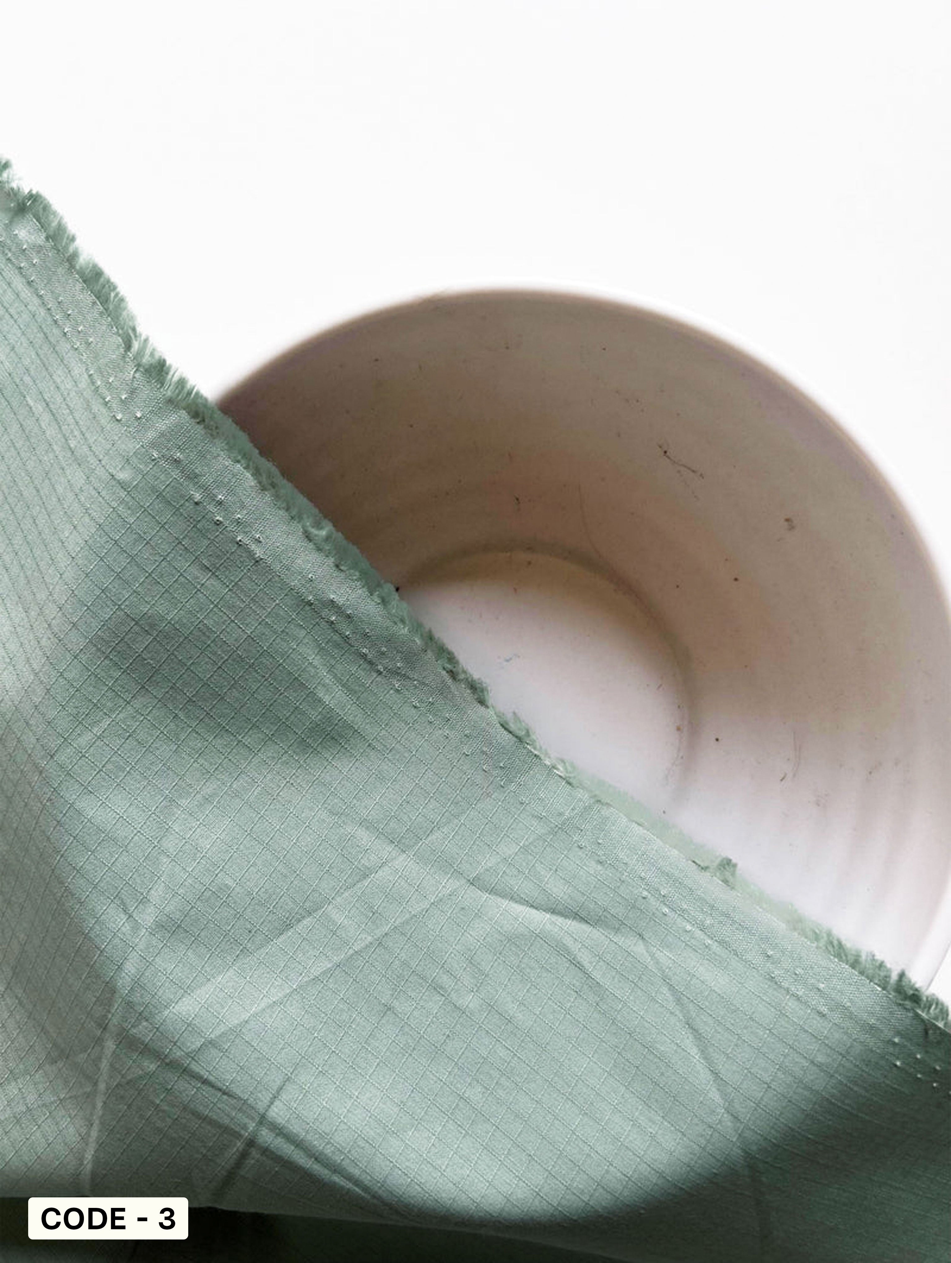 Light Teal Cotton Rib Stop Dobby Mill Dyed Fabric 57"