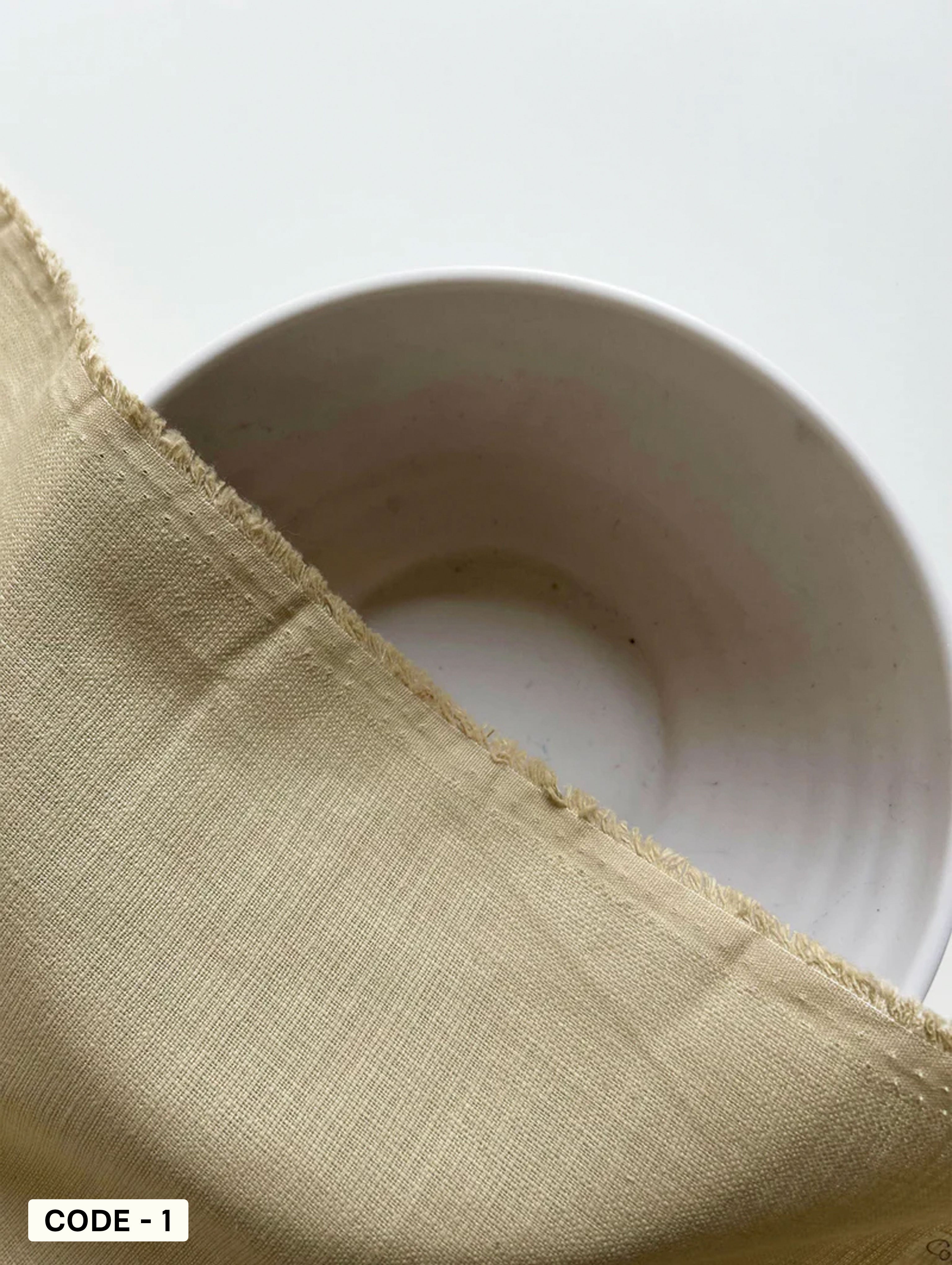 Beige Cotton Dobby Mill Dyed Fabric 57"