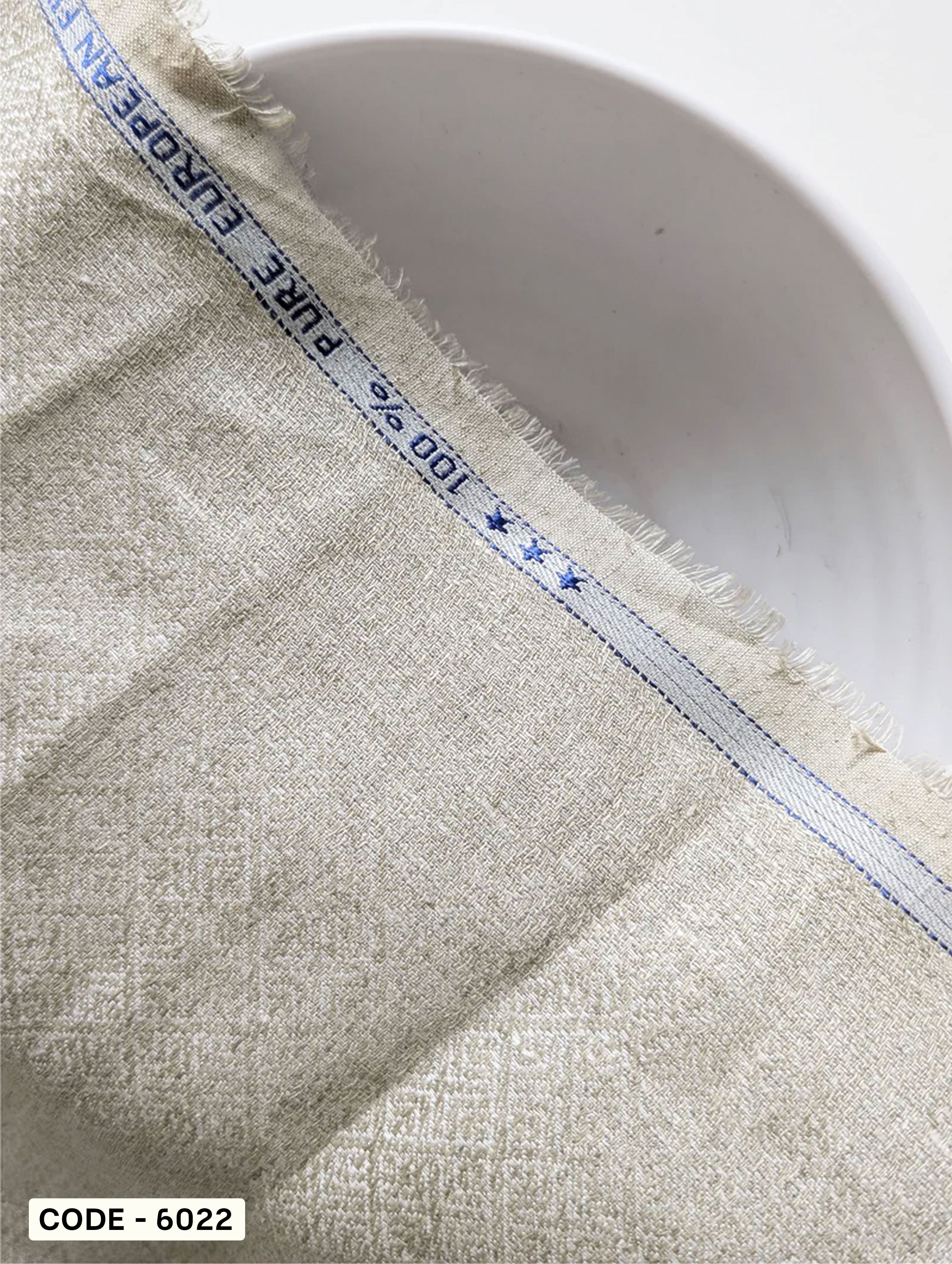 Natural 60 Lea Pure Jacquard Linen Fabric 58"