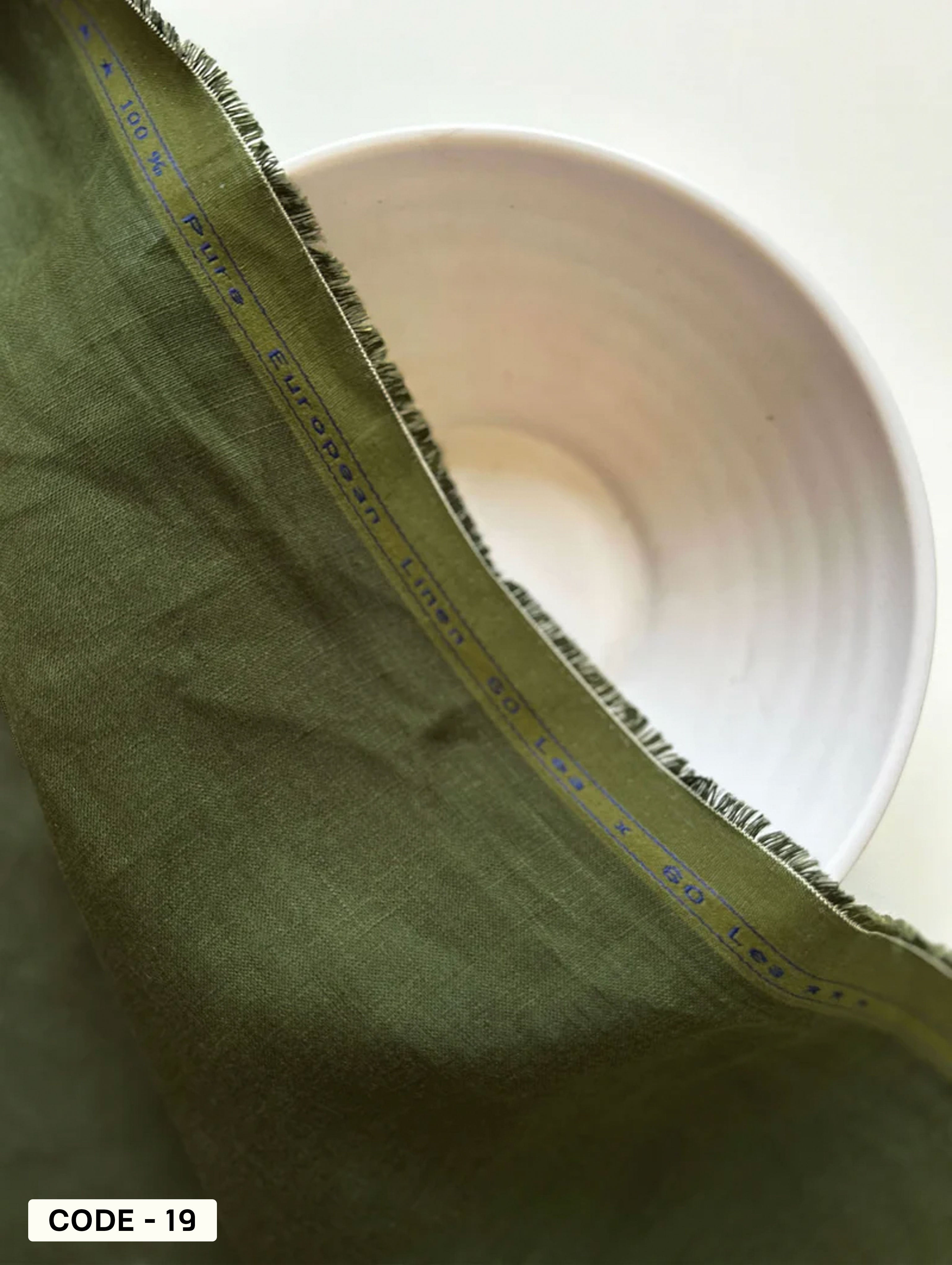 60 Lea Pure Linen Mill Dyed Fabric 58"