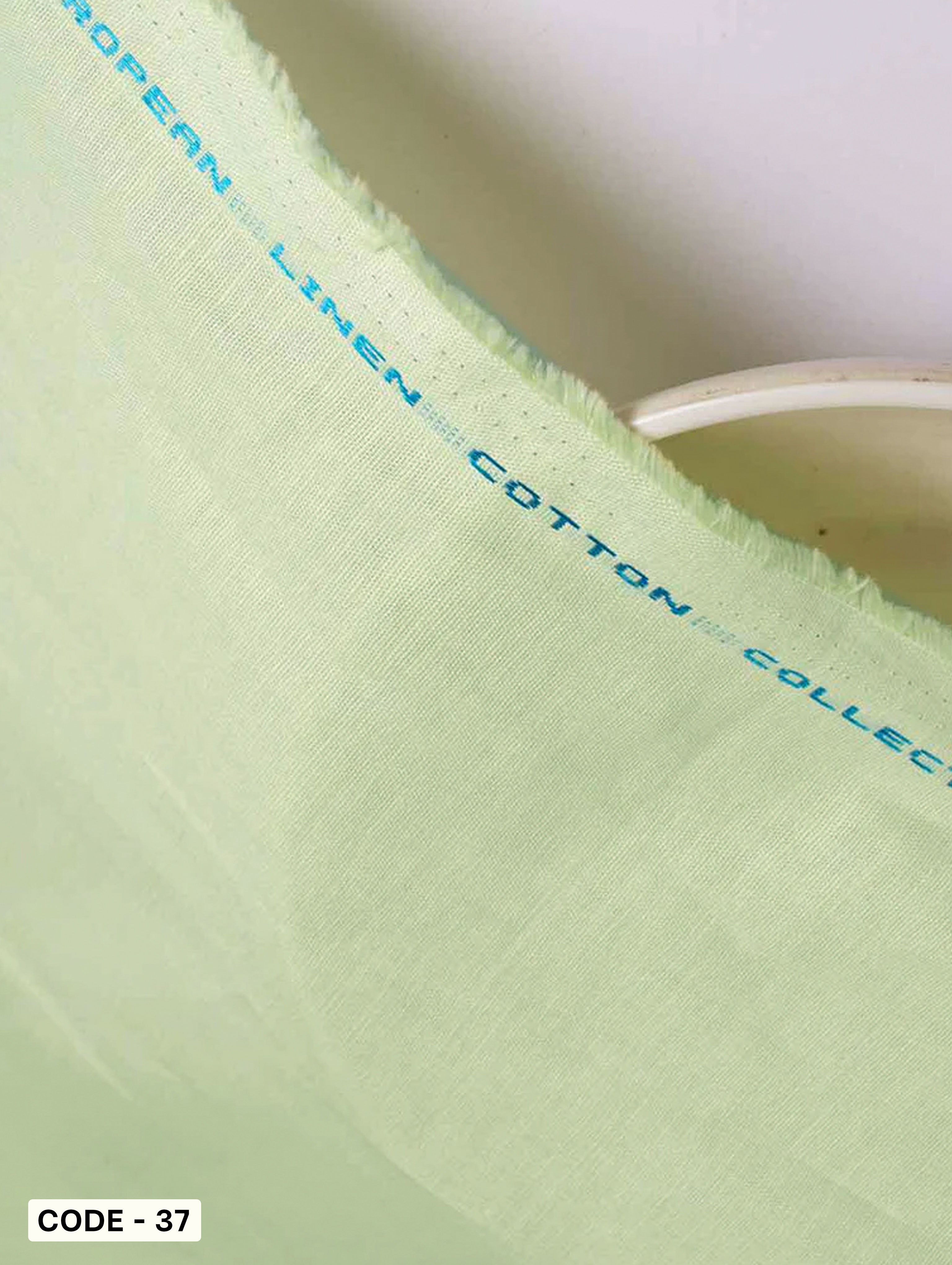 Green Dyed Cotton Linen Mill Dyed Fabric 58"