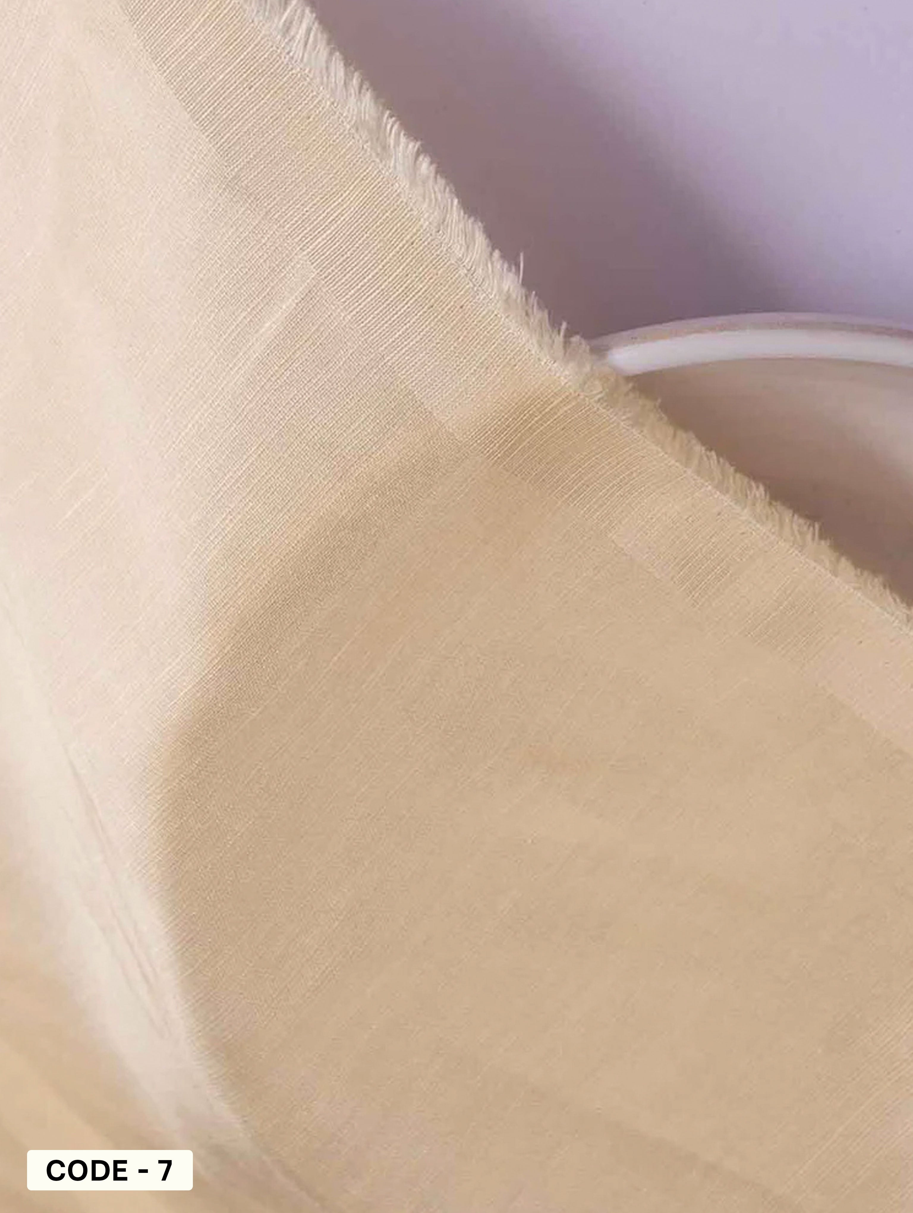 Creme Viscose Linen Satin Mill Dyed Fabric 58" - 18.5 kg