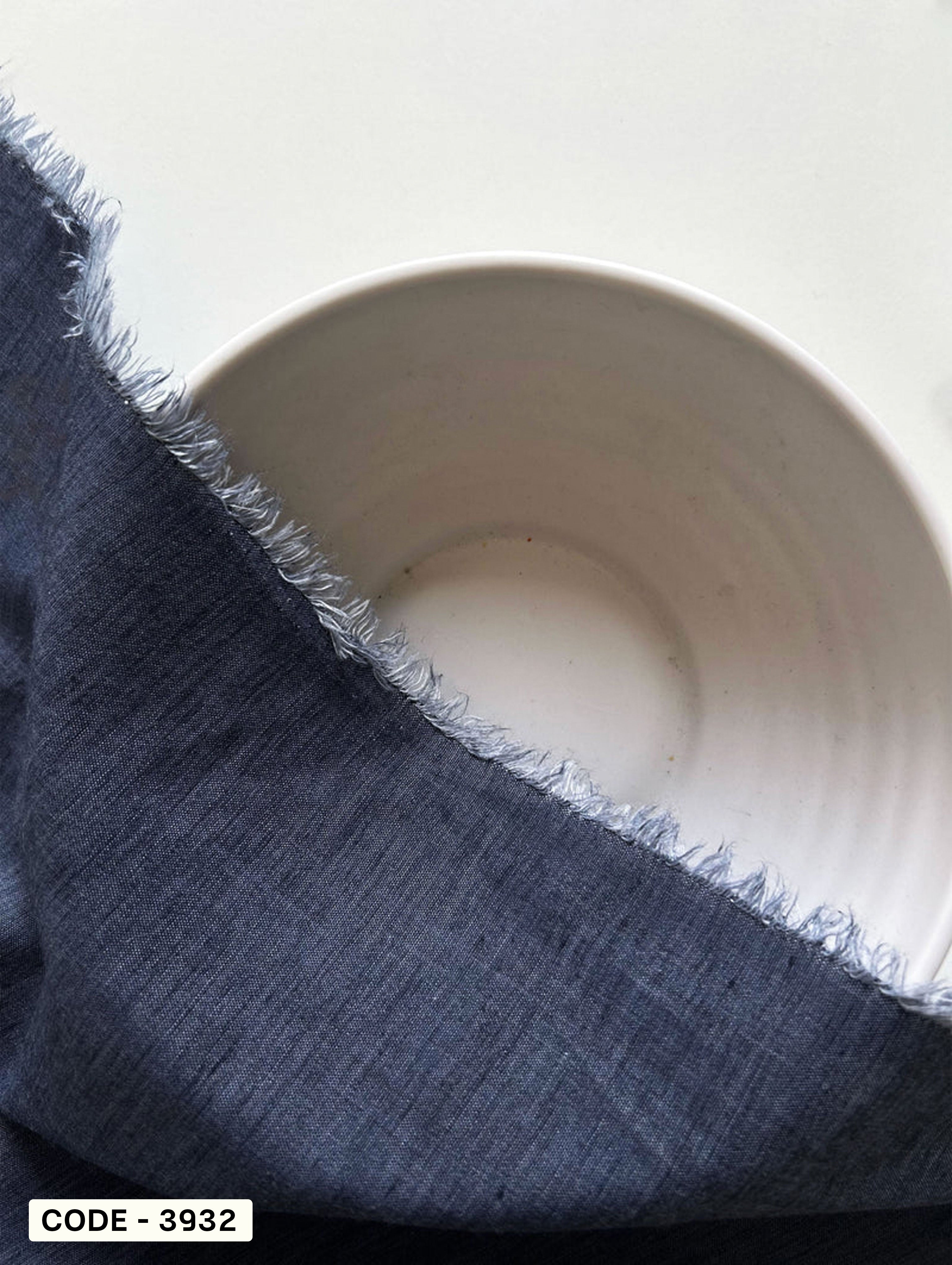 Blue Blended Cotton Yarn Dyed Denim Fabric 57"