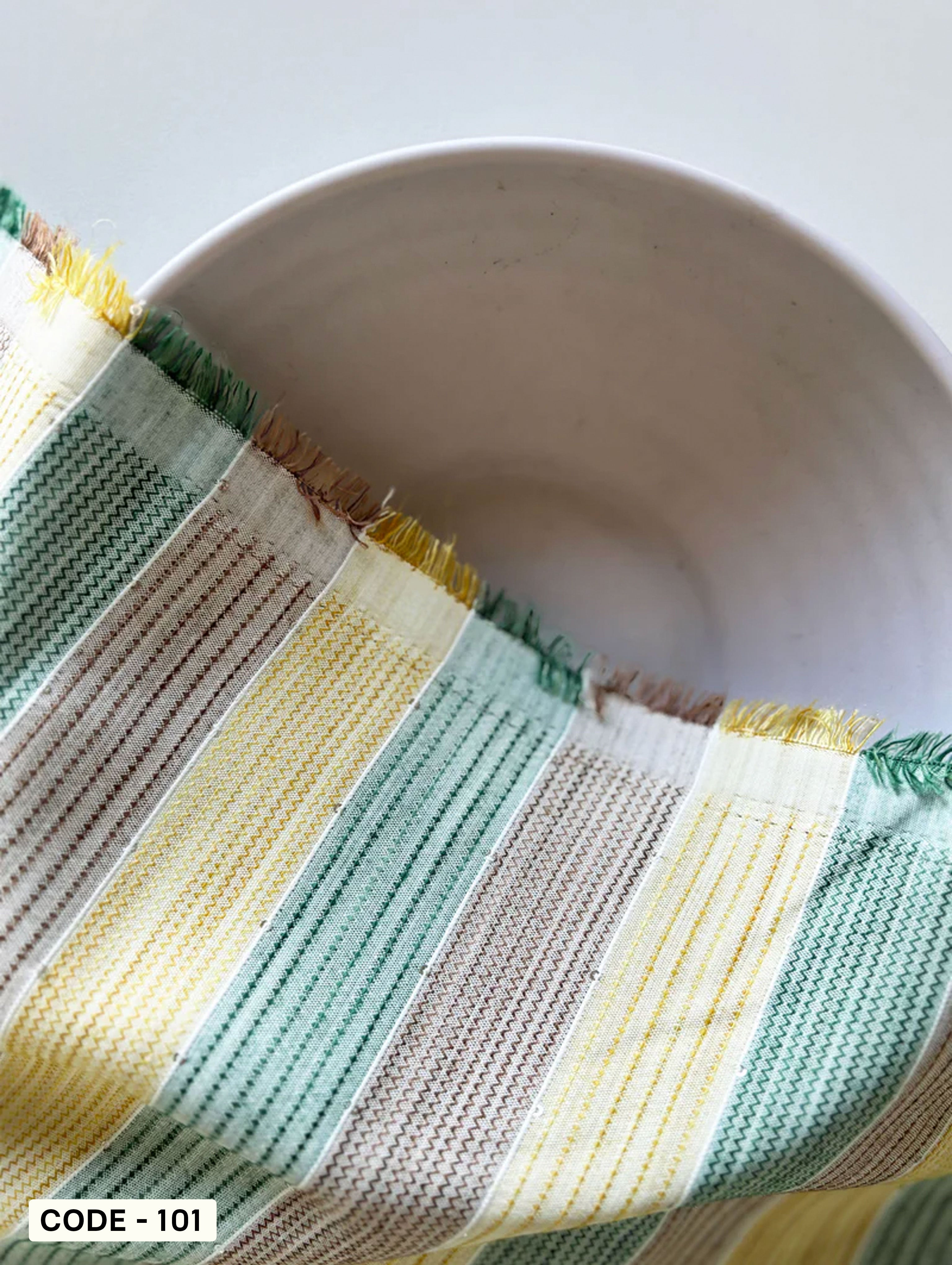 Green Loom Textured Blended Viscose Sequins Yarn Dyed Fabric 60"