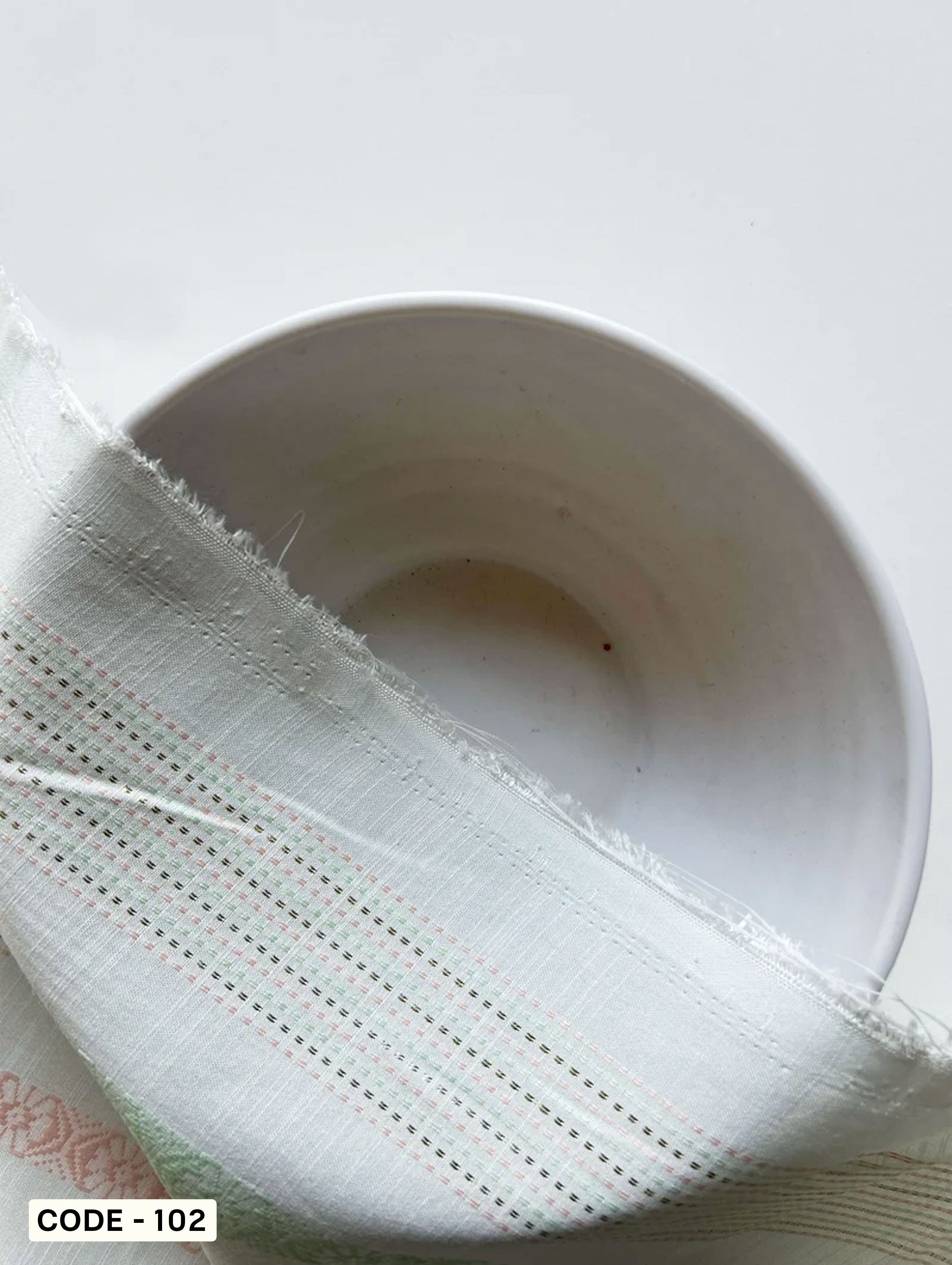 White Loom Textured Blended Viscose Dobby Yarn Dyed Fabric 57"