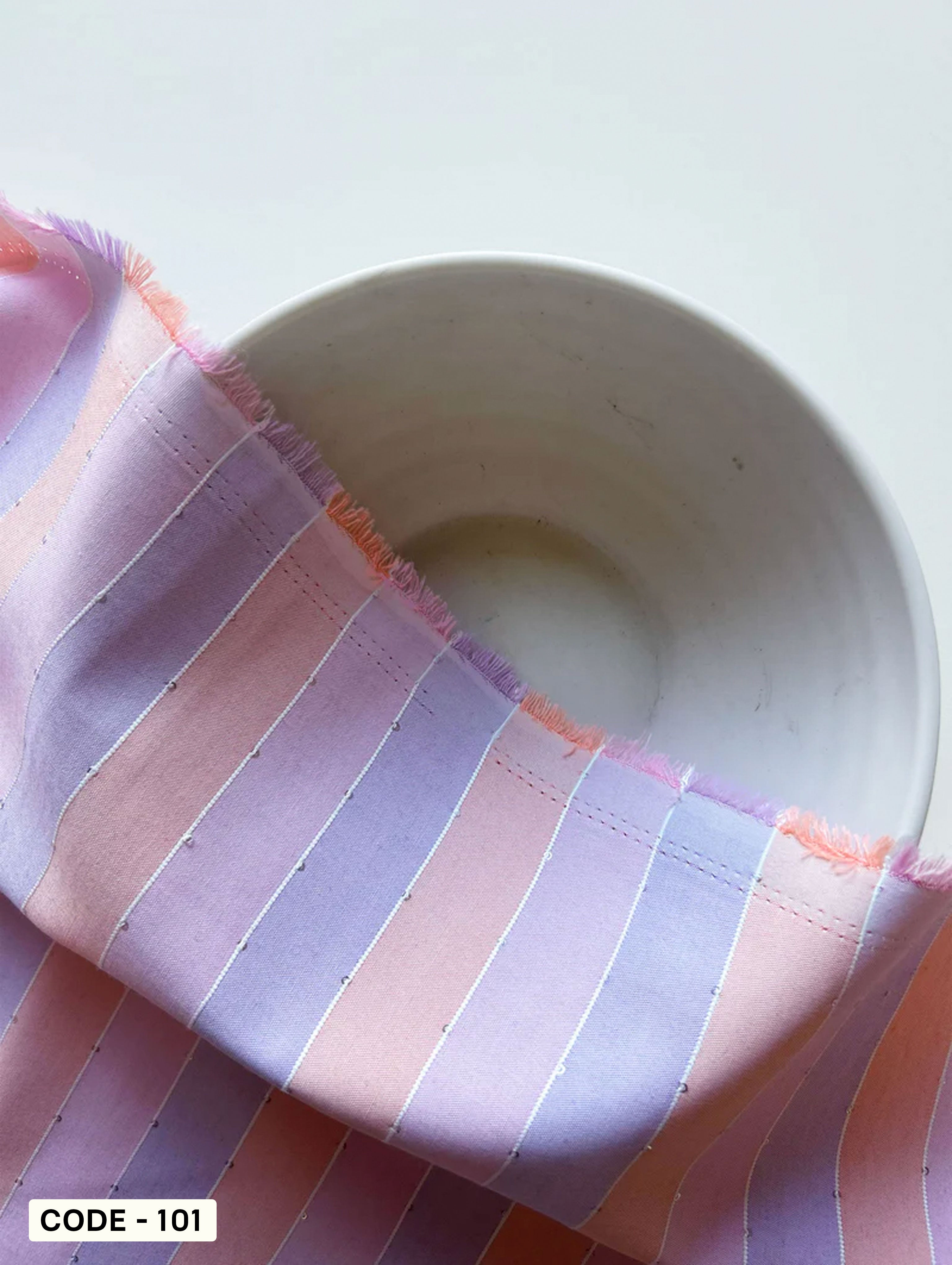 Pink Loom Textured Blended Viscose Sequins Yarn Dyed Fabric 57"