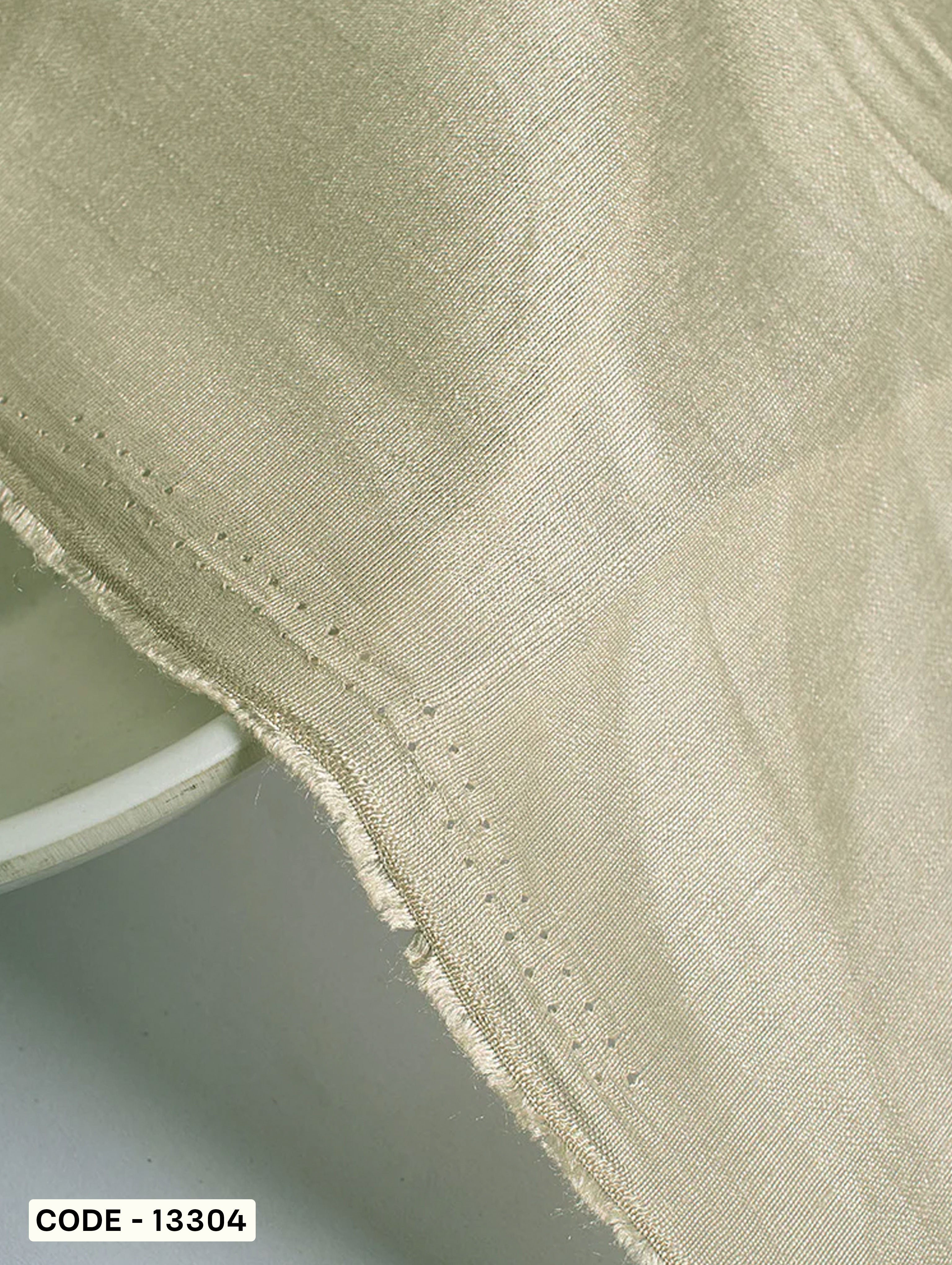 Beige Poly Chanderi Mill Dyed Fabric - 8 kg