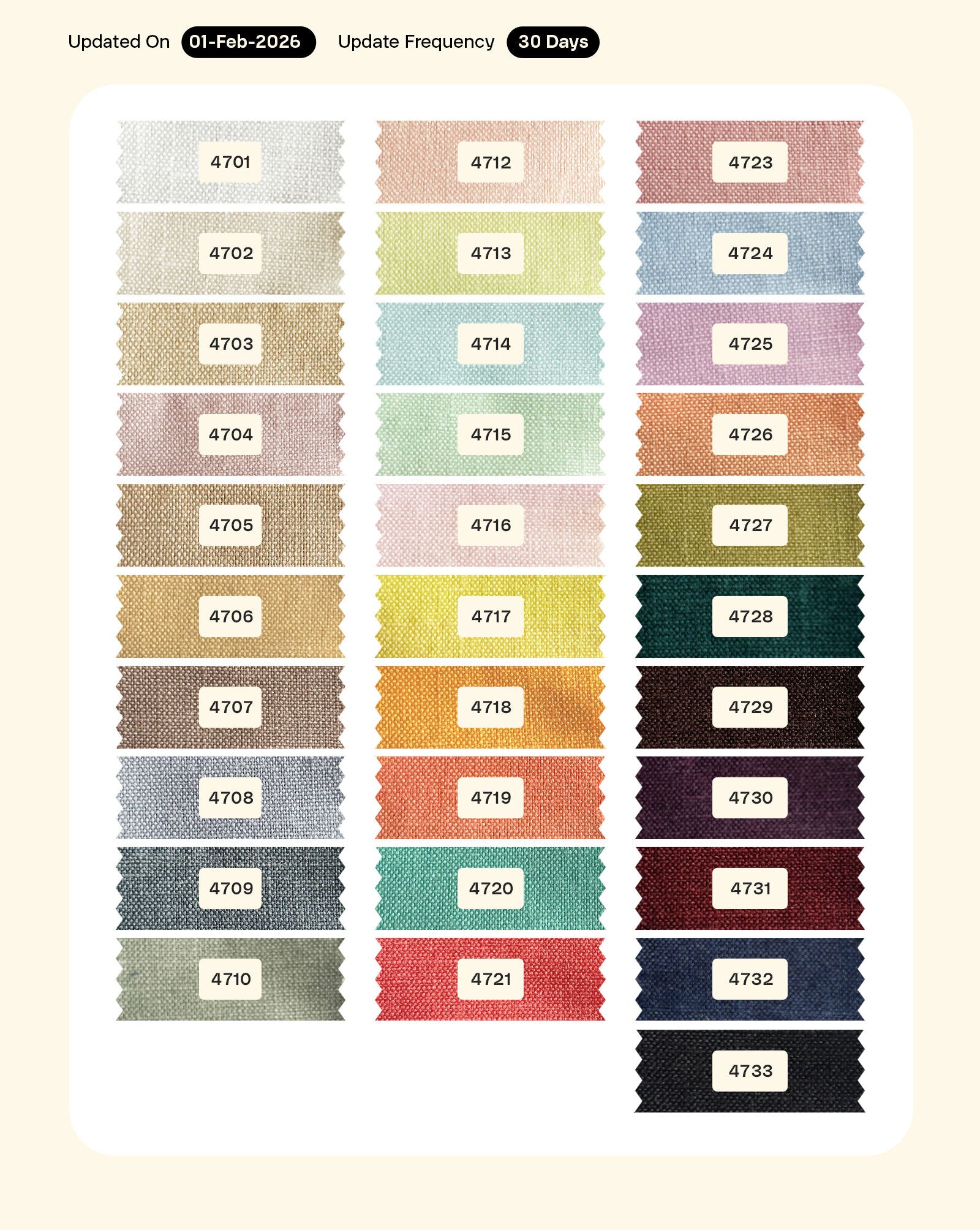 Poly Linen Mill Dyed Fabric 58"