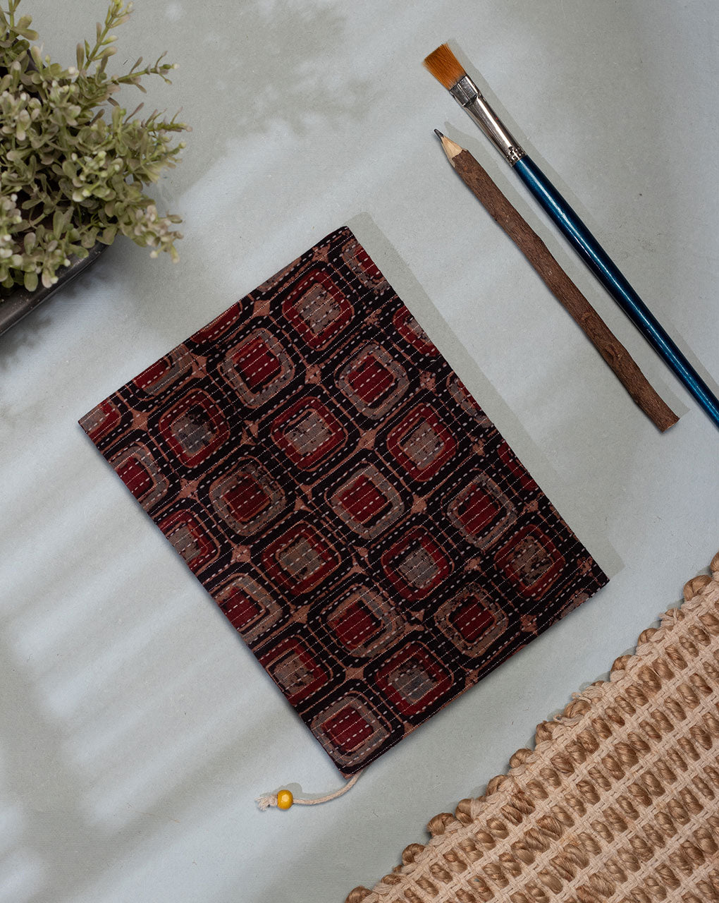 Handmade Kantha Ajrak Hand Block Cotton Fabric Cover Diary