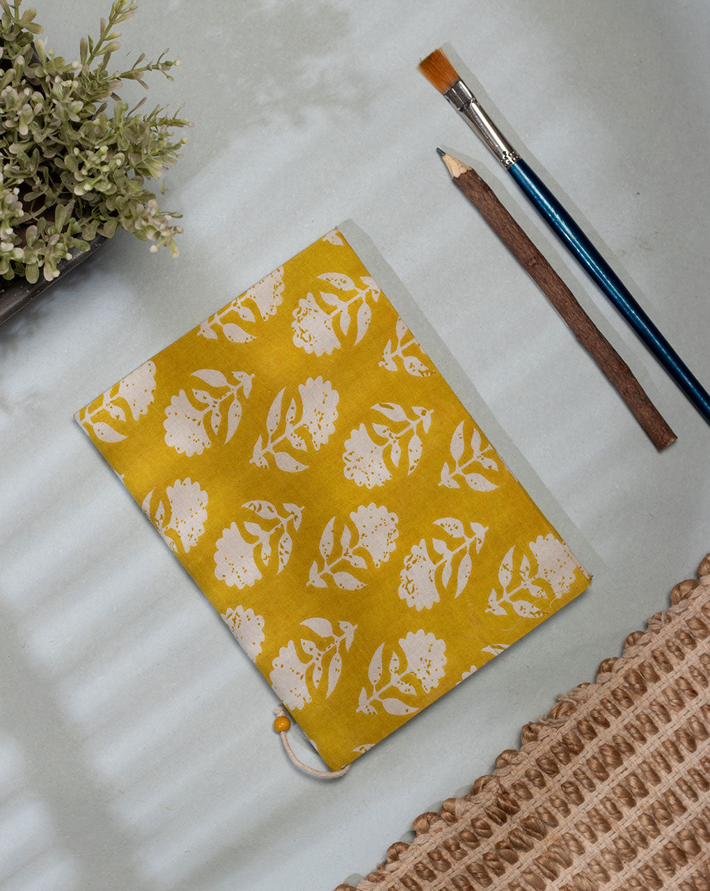 Handmade Screen Print Cotton Fabric Cover Diary